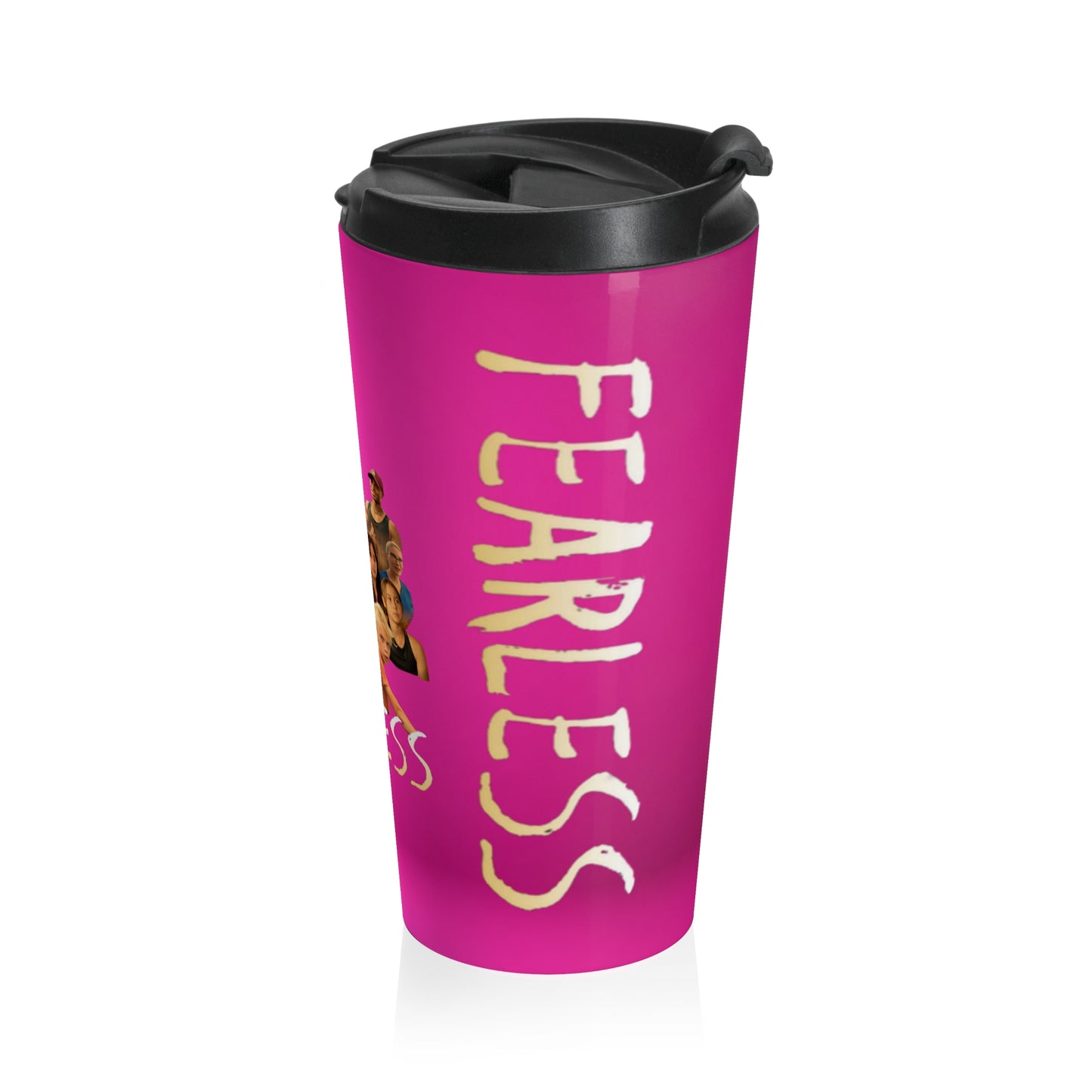 Fearless Stainless Steel Travel Mug - On-the-Go Coffee Cup, Inspirational Gift, Motivational Drinkware, Travel Accessories, BFF Gift