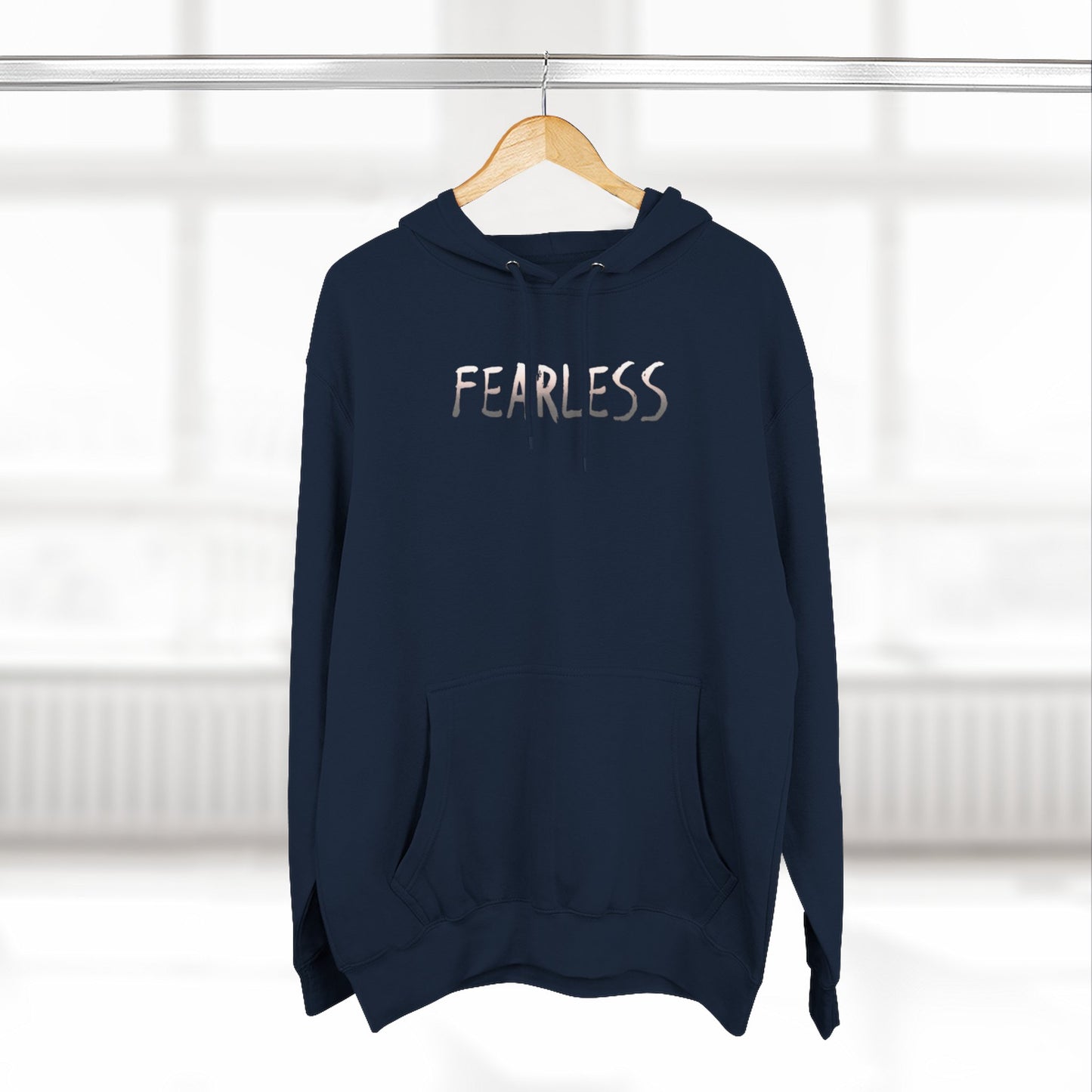 Fearless Three-Panel Fleece Hoodie, Cozy Sweatshirt, Outdoor Hoodie, Unique Gift for Kids, Perfect for Autumn, Inspirational Wear