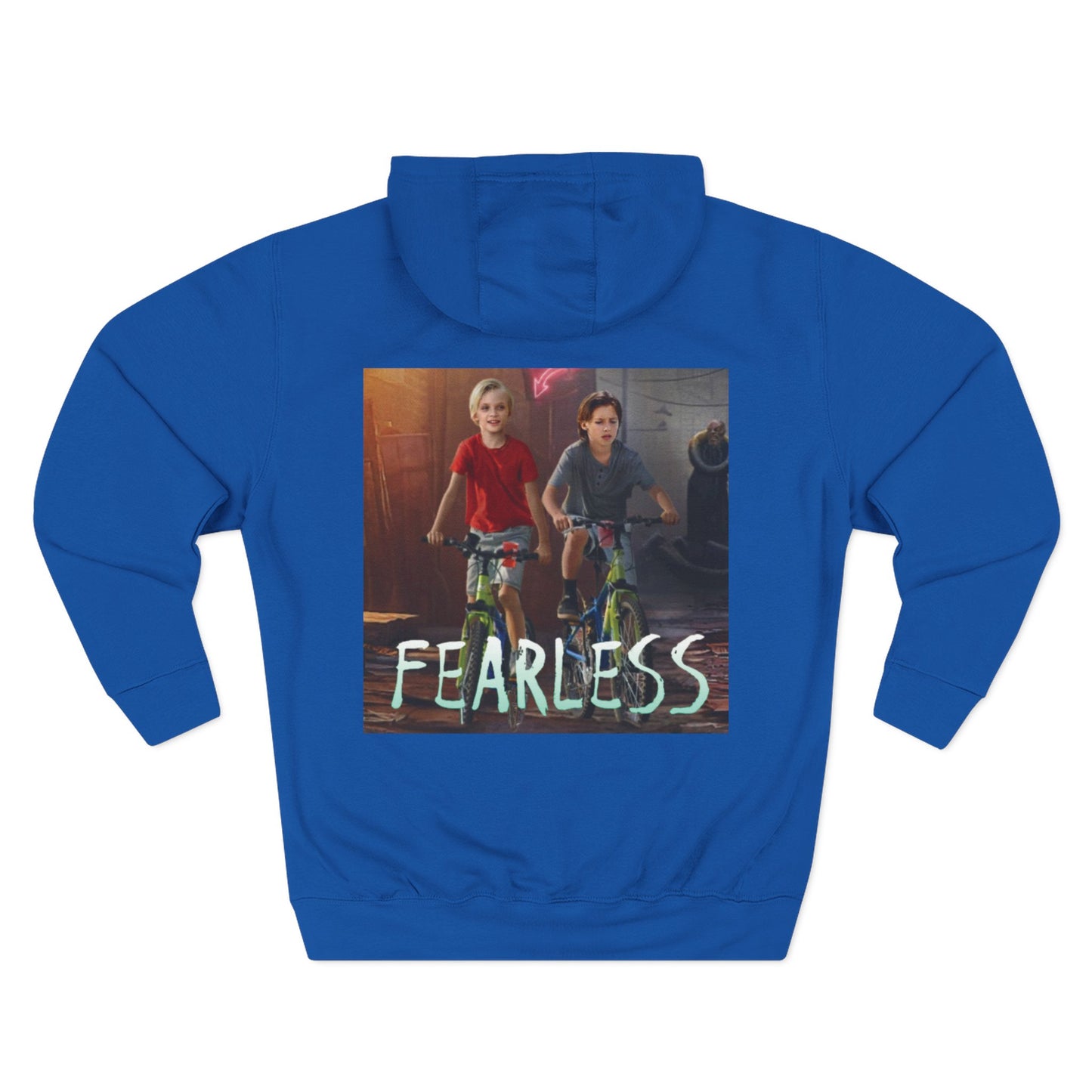 Fearless Three-Panel Fleece Hoodie, Cozy Sweatshirt, Outdoor Hoodie, Unique Gift for Kids, Perfect for Autumn, Inspirational Wear
