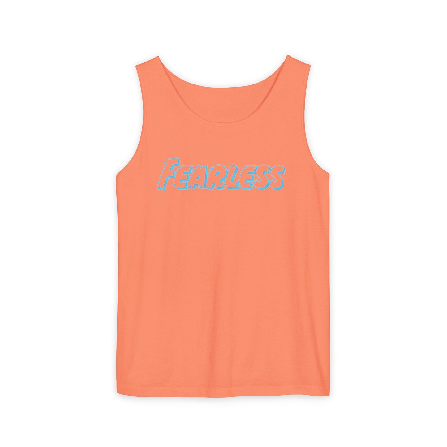 Fearless Unisex Garment-Dyed Tank Top | Summer Apparel, Motivational Wear, Vibrant Beachwear, Casual Outfit, Gift for Confidence