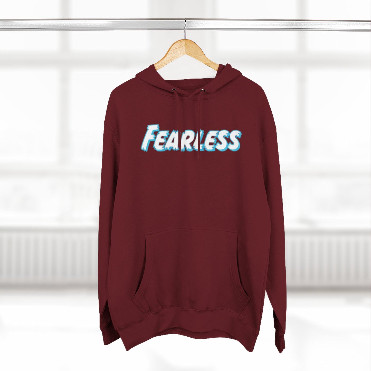 Fearless Three-Panel Fleece Hoodie, Cozy Sweatshirt, Stylish Pullover, Unisex Outerwear, Perfect Gift for Teens, Casual Fashion