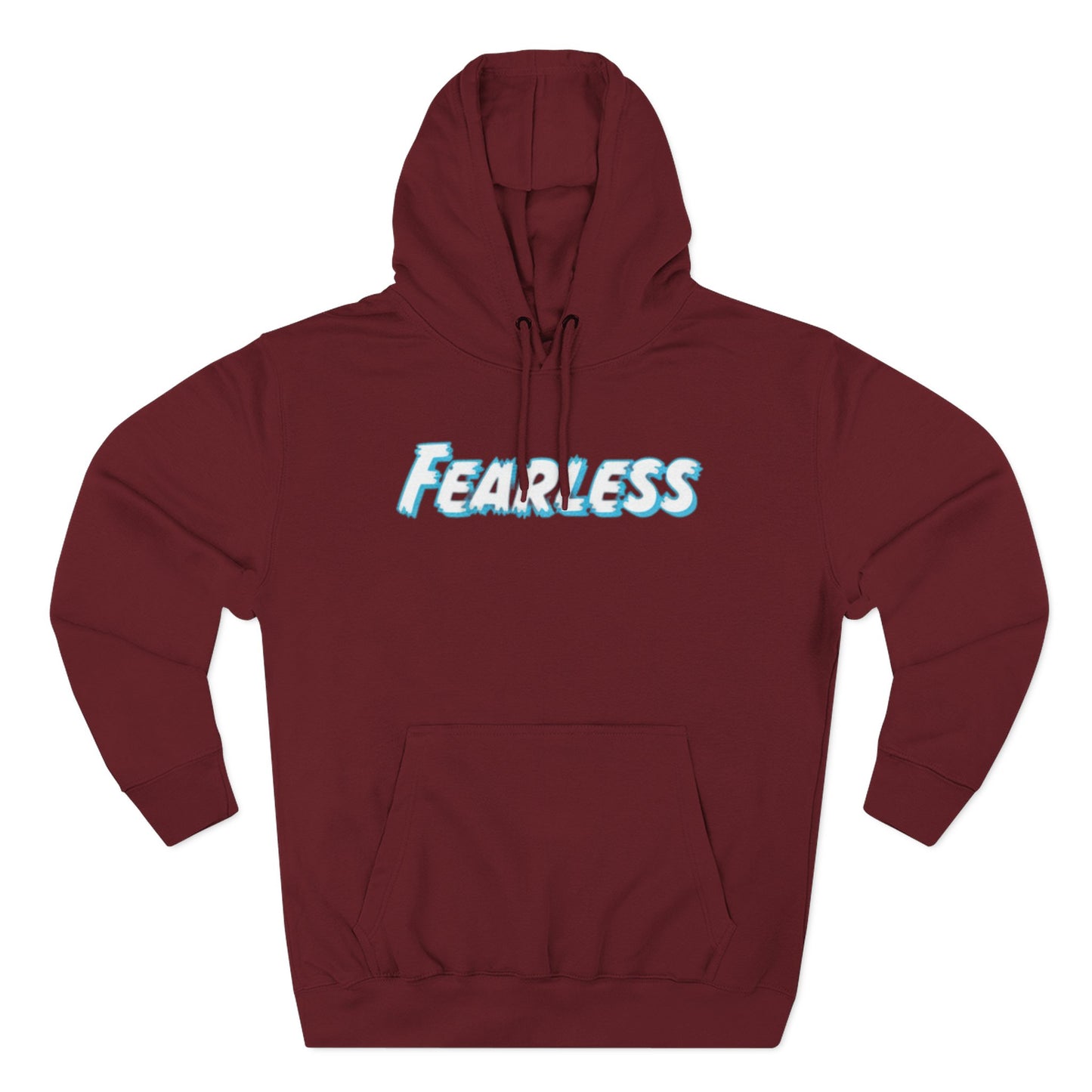 Fearless Three-Panel Fleece Hoodie, Cozy Sweatshirt, Stylish Pullover, Unisex Outerwear, Perfect Gift for Teens, Casual Fashion