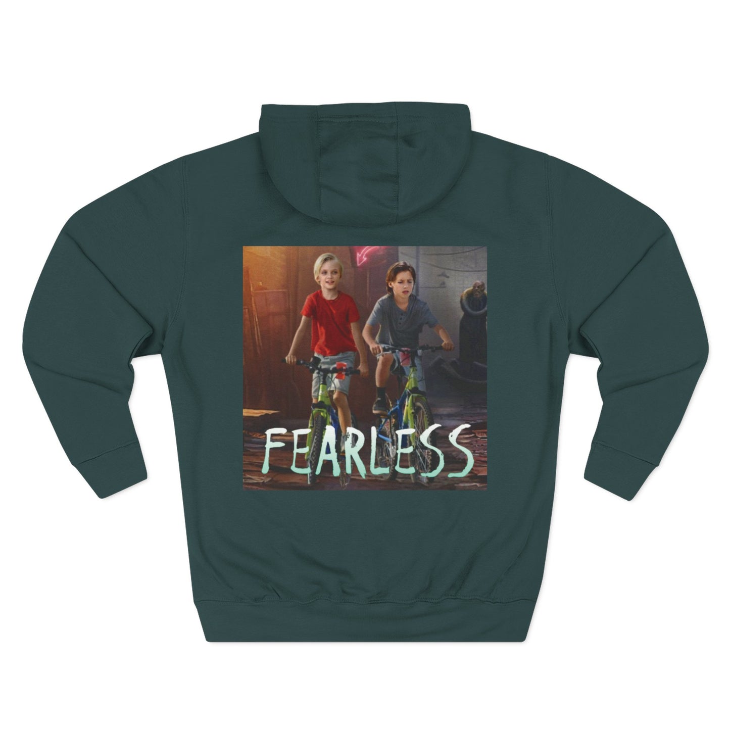 Fearless Three-Panel Fleece Hoodie, Cozy Sweatshirt, Outdoor Hoodie, Unique Gift for Kids, Perfect for Autumn, Inspirational Wear