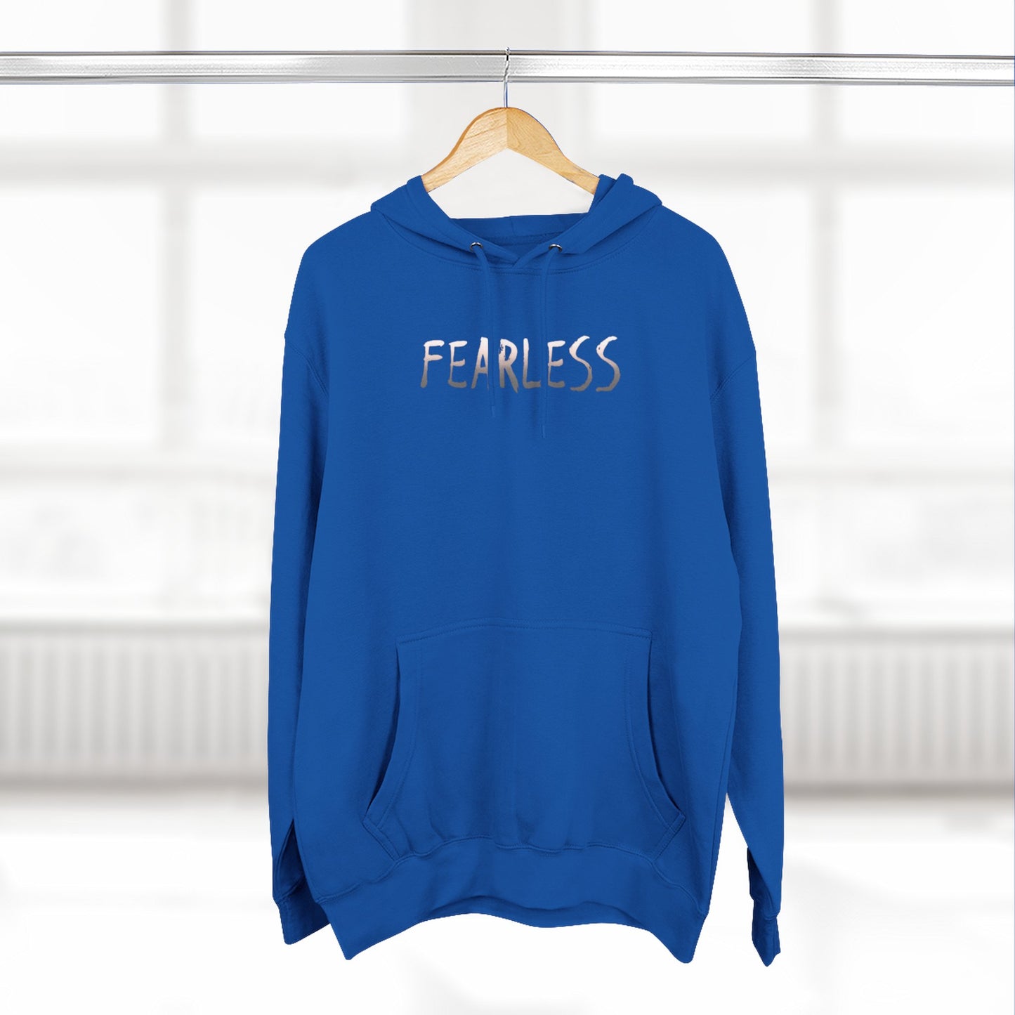 Fearless Three-Panel Fleece Hoodie, Cozy Sweatshirt, Outdoor Hoodie, Unique Gift for Kids, Perfect for Autumn, Inspirational Wear