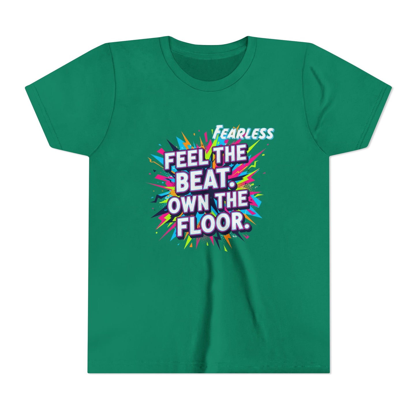Youth Fitness Tee: Feel the Beat, Own the Floor, Dance Shirt, Activewear, Workout Shirt, Gift for Dancers, Inspiring Apparel