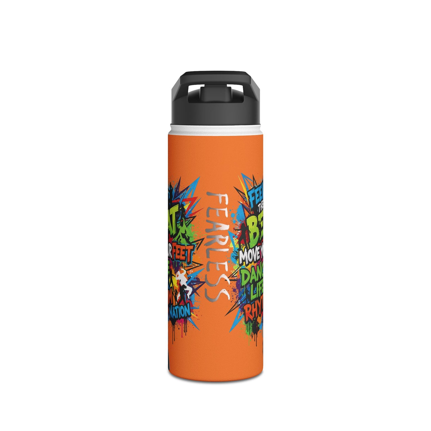 Fearless Stainless Steel Water Bottle - Featuring Alex, Mike, and Christian Motivational Drinkware for Fitness, Dance, Sports, Gym, Kids, and More