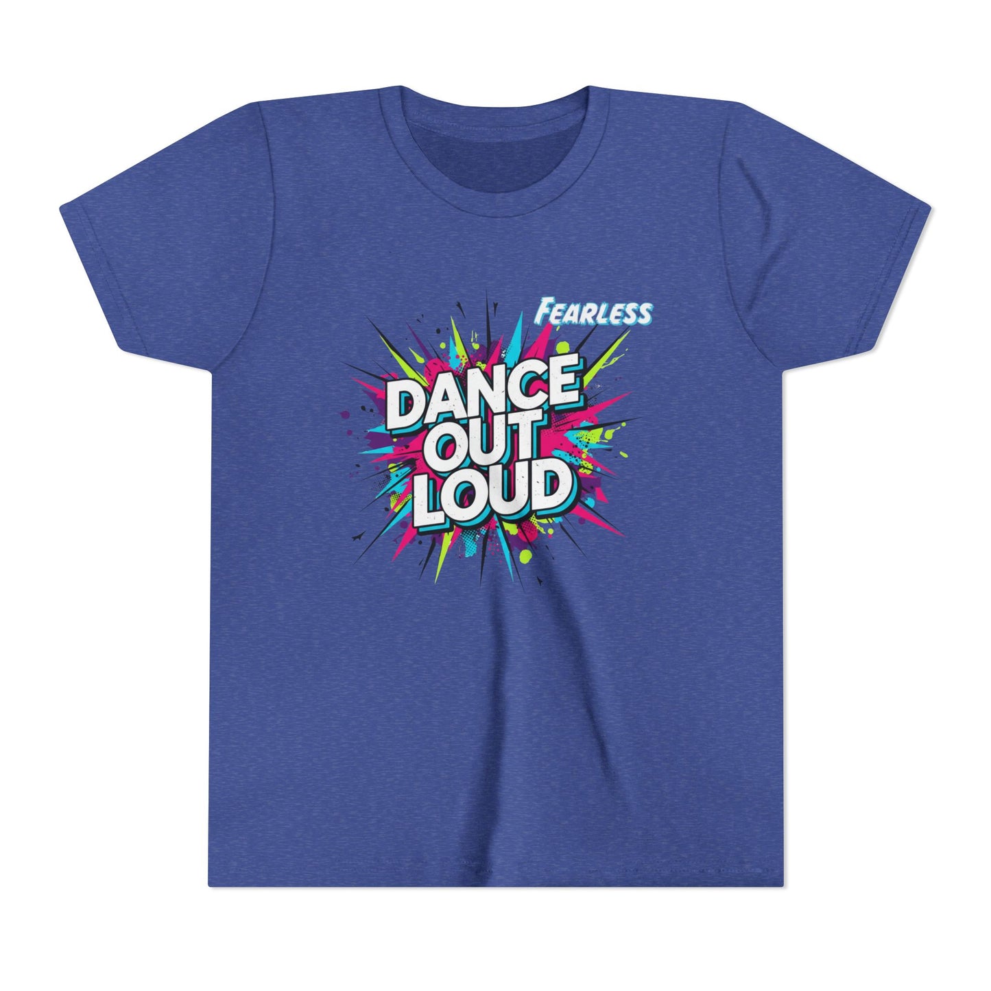 Colorful Dance Out Loud Youth Tee - Fun Short Sleeve T-Shirt, Dancewear, Kids Apparel, Gift for Dancers, Birthday Present
