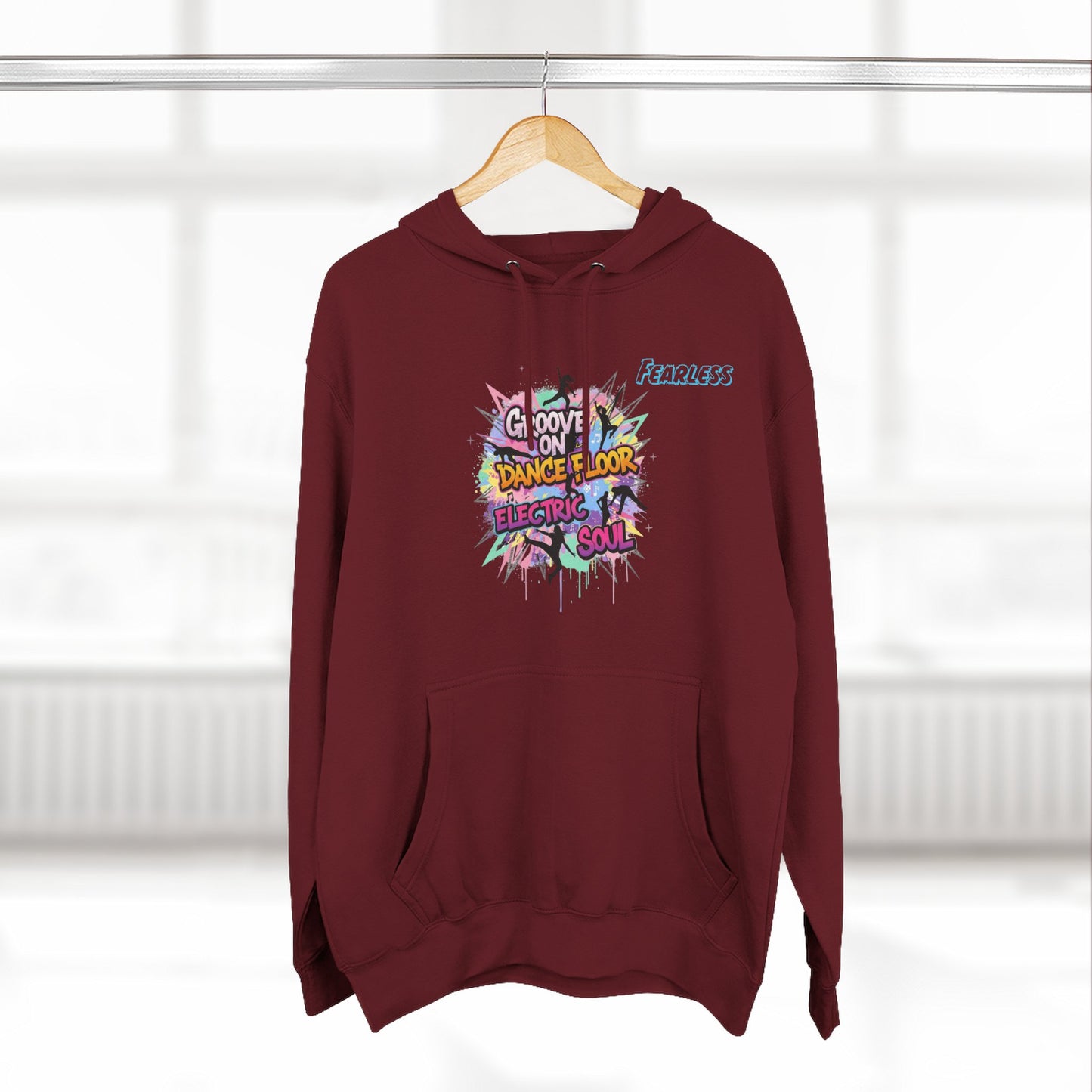 Groovy Dance Floor Fleece Hoodie, Unisex Casual Hoodie, Comfort Wear, Party Apparel, Gift for Dancers, Chill Nights Outfit