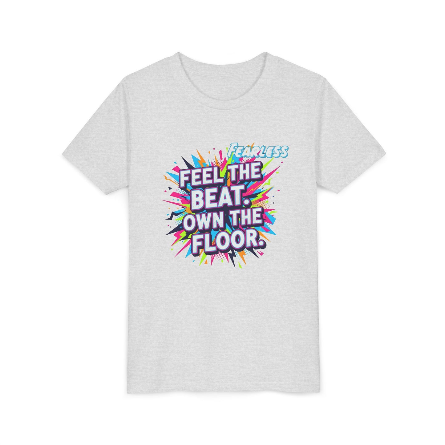 Youth Fitness Tee: Feel the Beat, Own the Floor, Dance Shirt, Activewear, Workout Shirt, Gift for Dancers, Inspiring Apparel