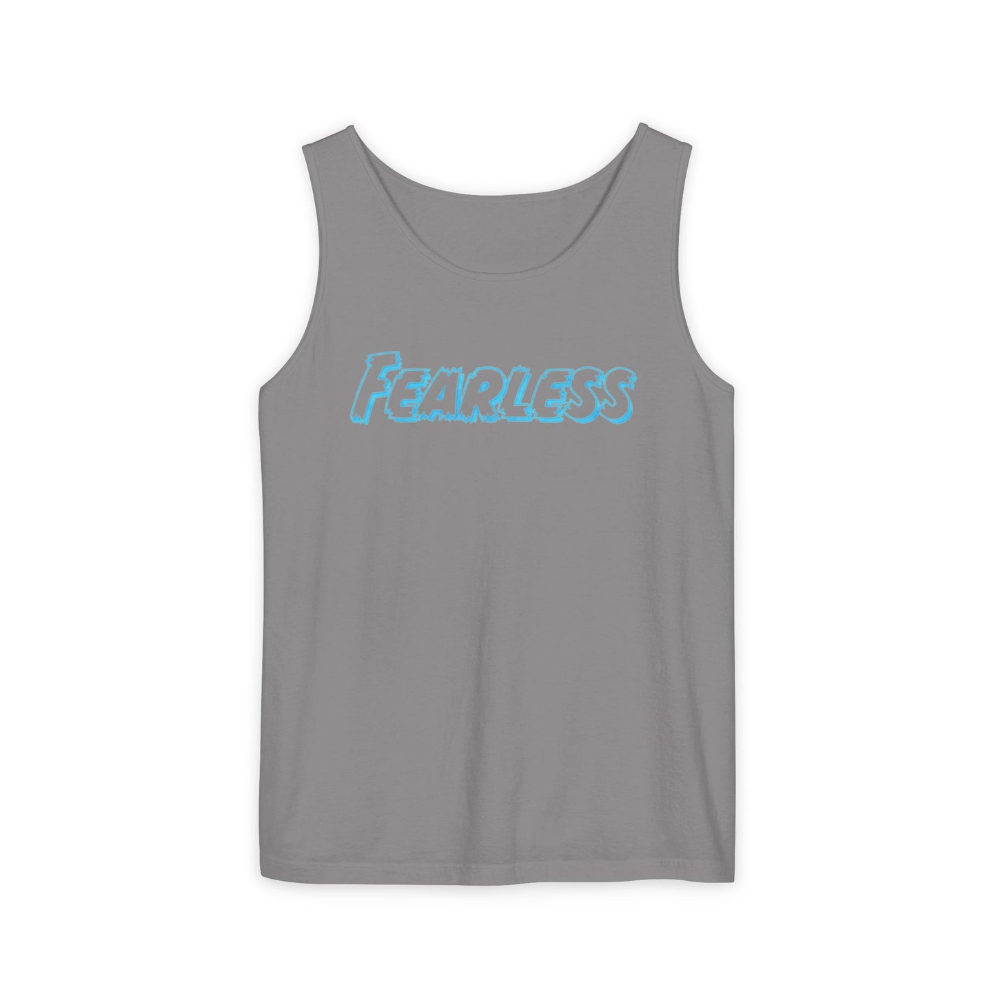 Fearless Unisex Garment-Dyed Tank Top | Summer Apparel, Motivational Wear, Vibrant Beachwear, Casual Outfit, Gift for Confidence