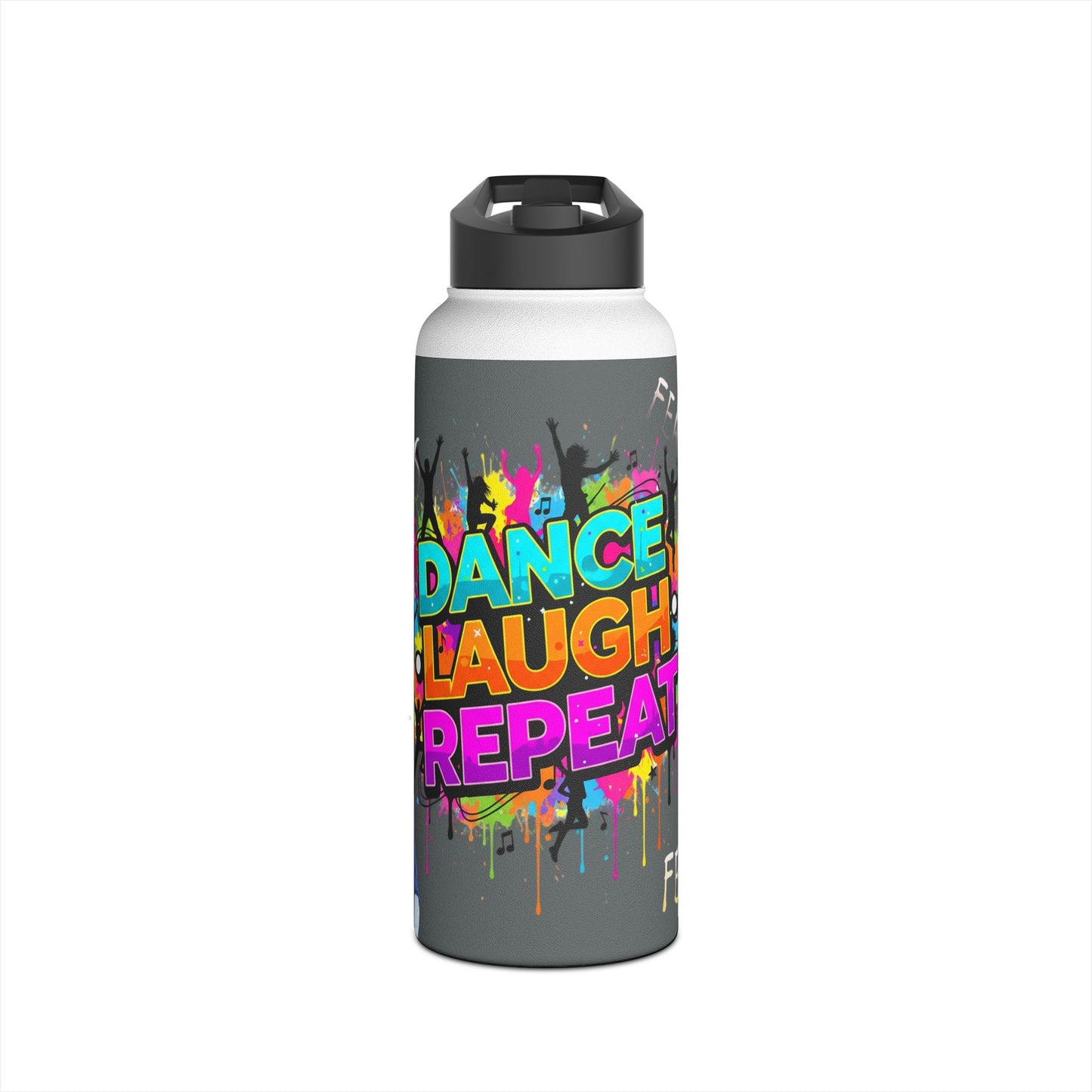 Colorful Dance Themed Stainless Steel Water Bottle, Hydration Gear,-Featuring Ekandem