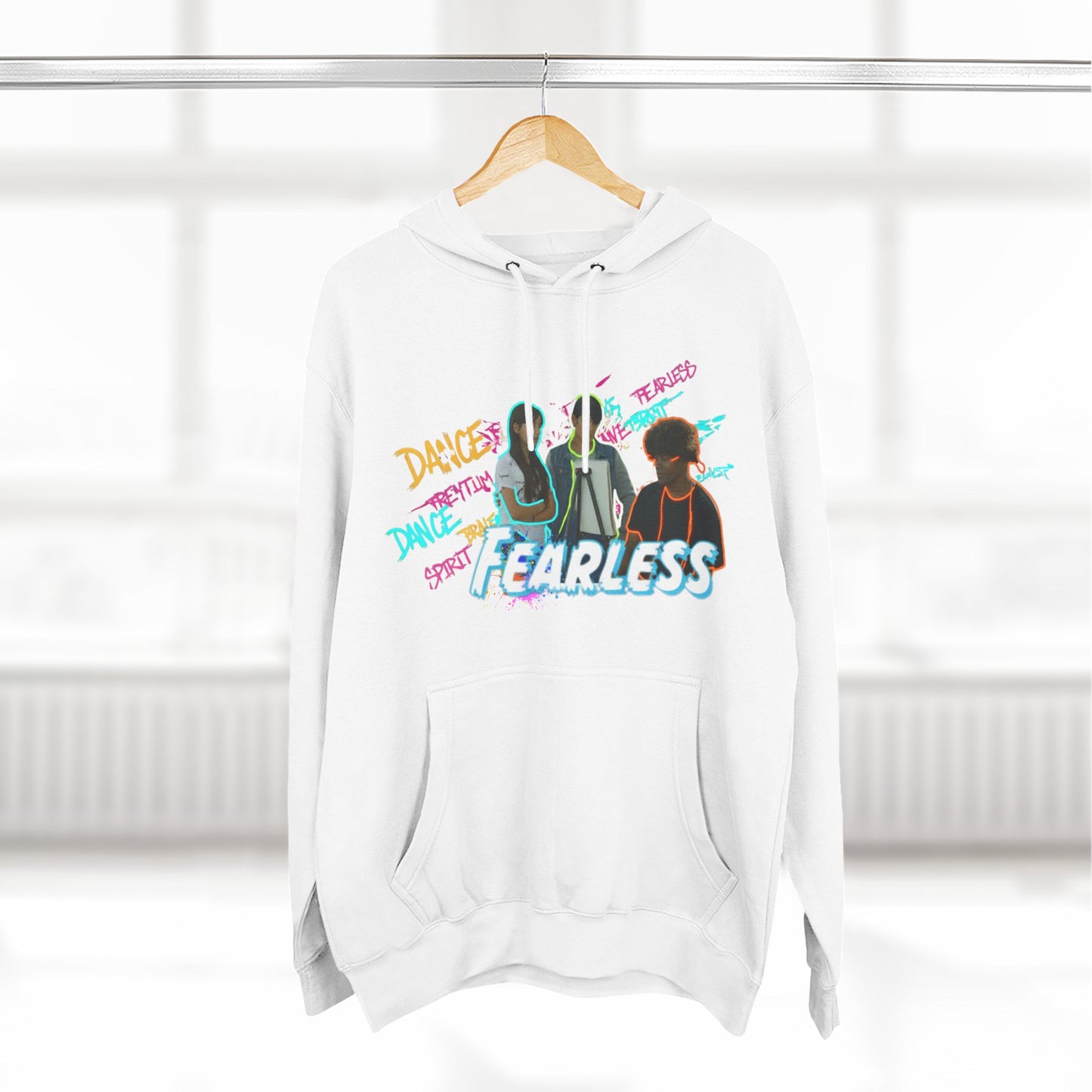 Fearless Three-Panel Fleece Hoodie, Dance Apparel, Motivational Gift, Streetwear, Comfort Wear, Unisex Fashion