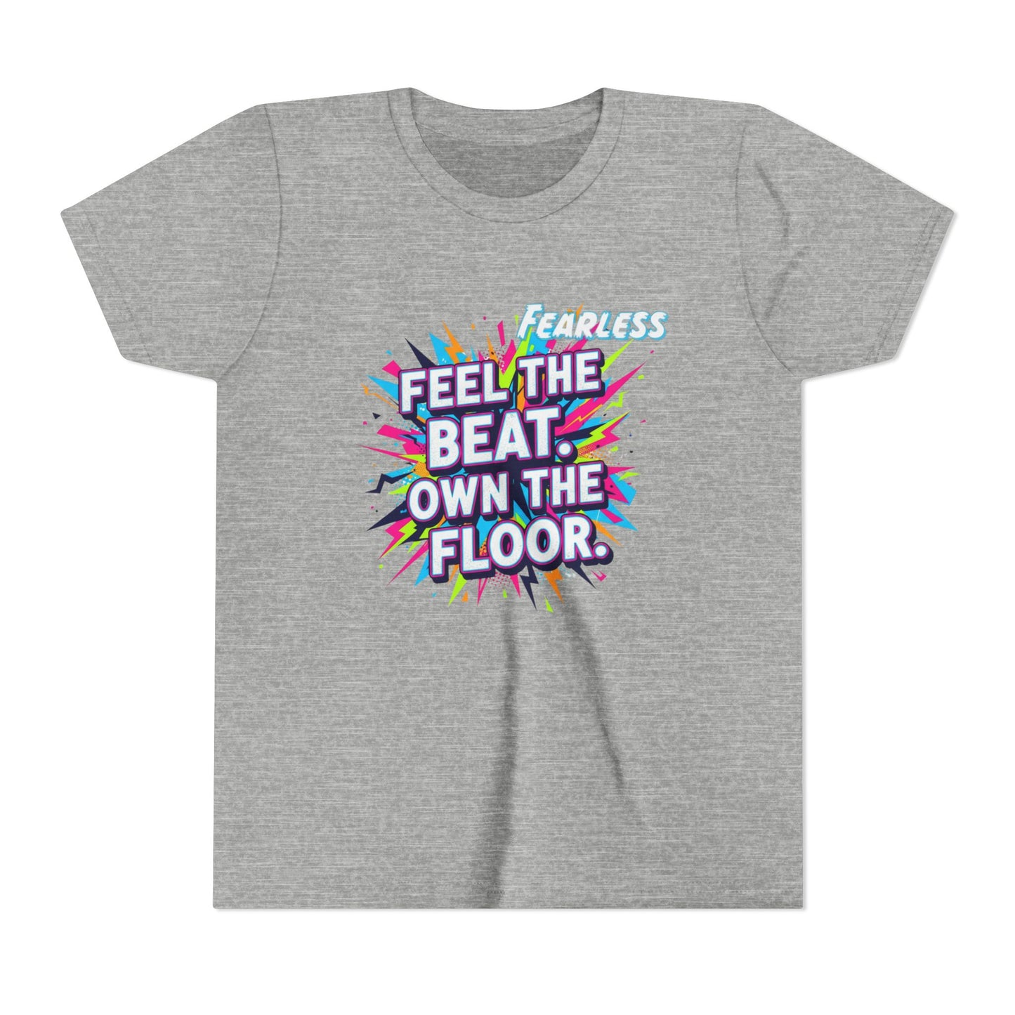 Youth Fitness Tee: Feel the Beat, Own the Floor, Dance Shirt, Activewear, Workout Shirt, Gift for Dancers, Inspiring Apparel