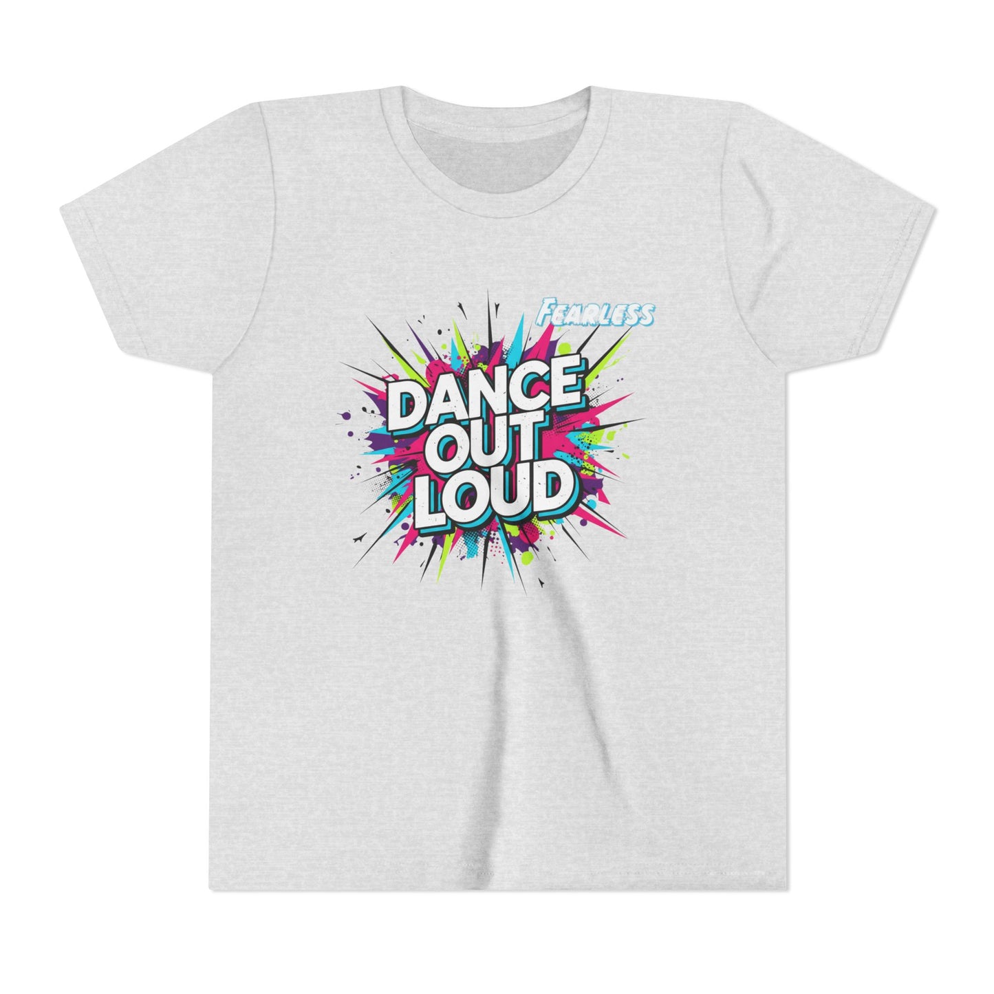 Colorful Dance Out Loud Youth Tee - Fun Short Sleeve T-Shirt, Dancewear, Kids Apparel, Gift for Dancers, Birthday Present
