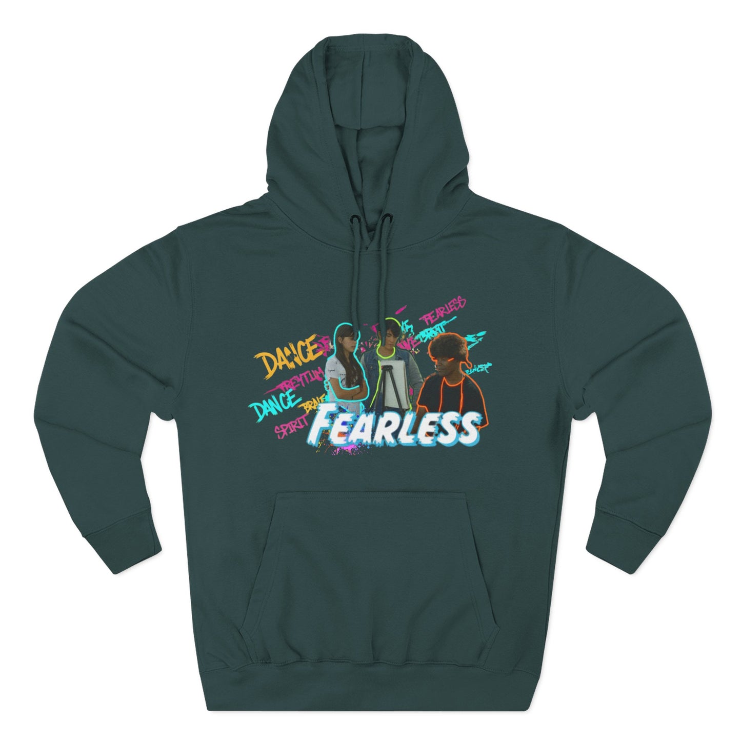 Fearless Three-Panel Fleece Hoodie, Dance Apparel, Motivational Gift, Streetwear, Comfort Wear, Unisex Fashion