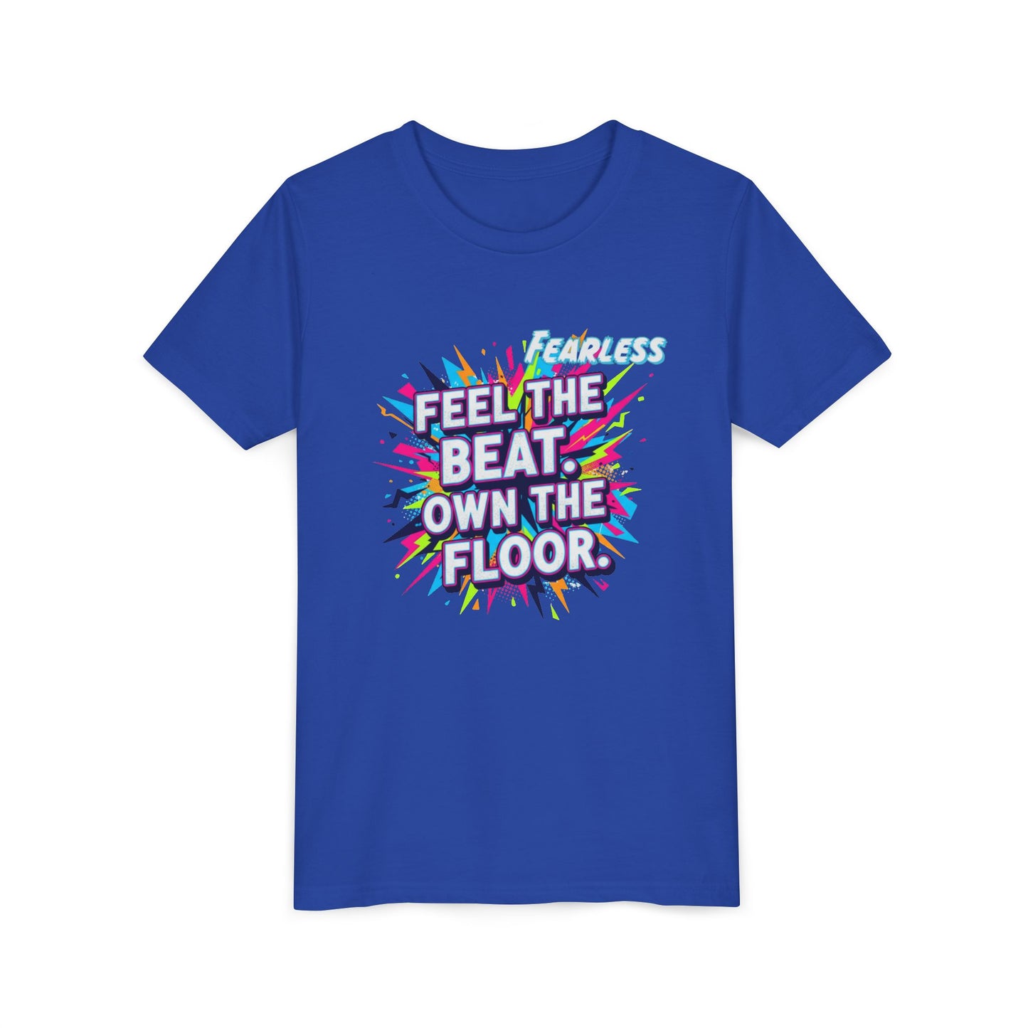 Youth Fitness Tee: Feel the Beat, Own the Floor, Dance Shirt, Activewear, Workout Shirt, Gift for Dancers, Inspiring Apparel