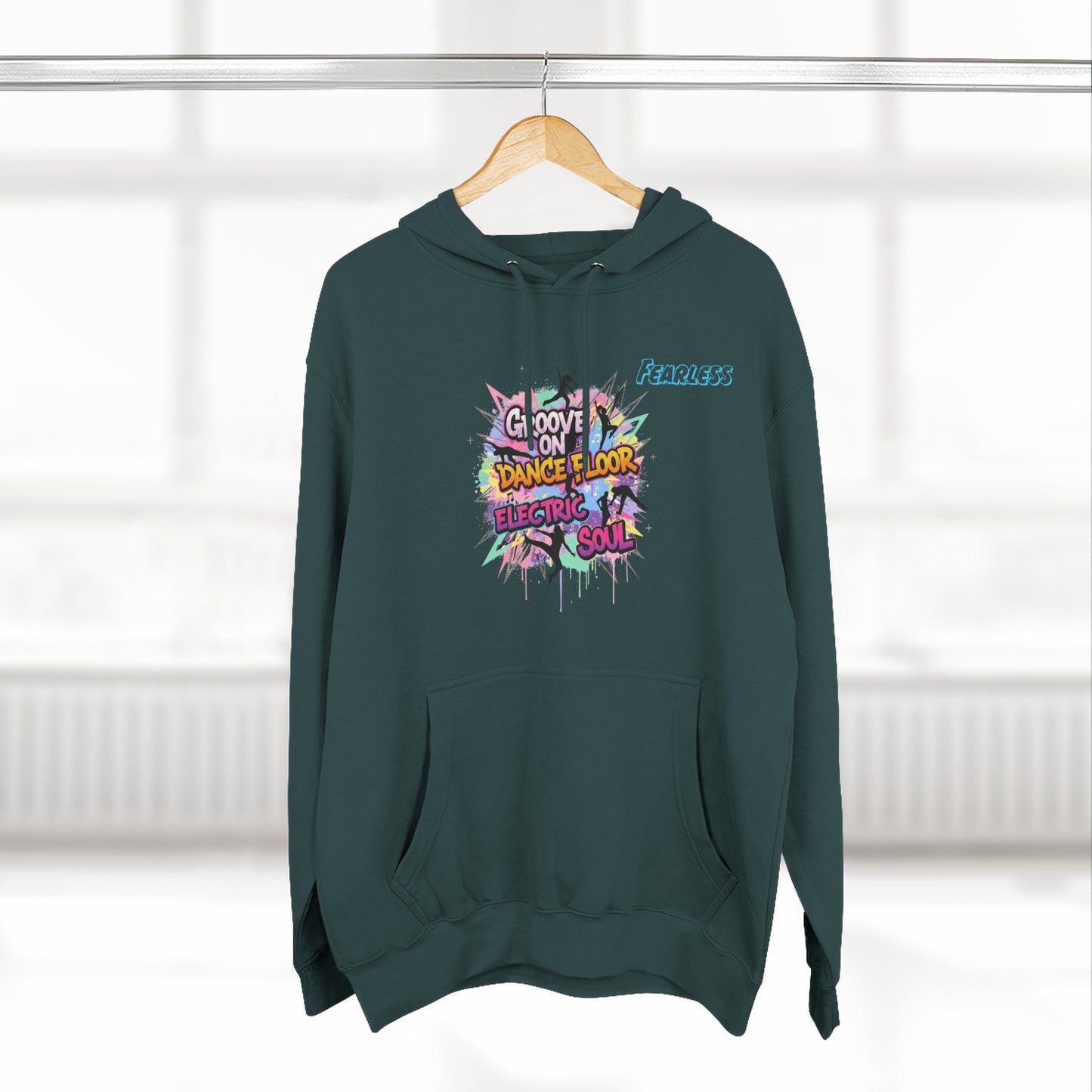 Groovy Dance Floor Fleece Hoodie, Unisex Casual Hoodie, Comfort Wear, Party Apparel, Gift for Dancers, Chill Nights Outfit