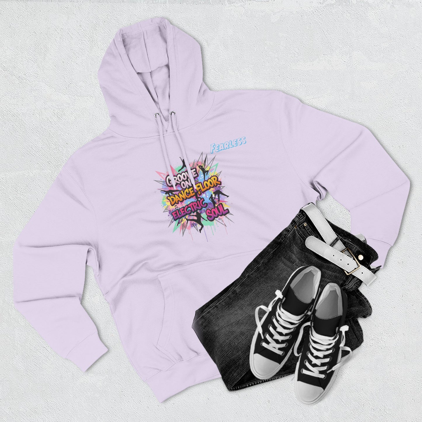 Groovy Dance Floor Fleece Hoodie, Unisex Casual Hoodie, Comfort Wear, Party Apparel, Gift for Dancers, Chill Nights Outfit