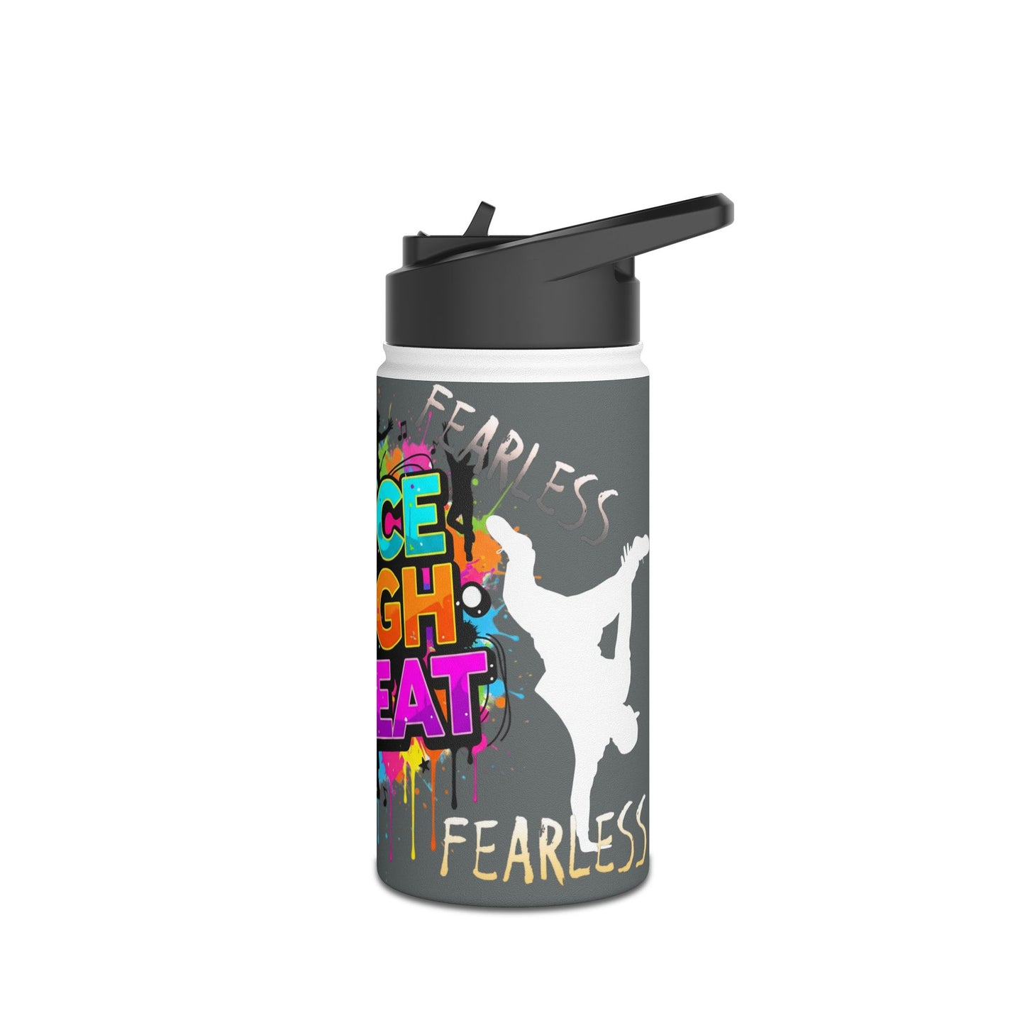 Colorful Dance Themed Stainless Steel Water Bottle, Hydration Gear,-Featuring Ekandem
