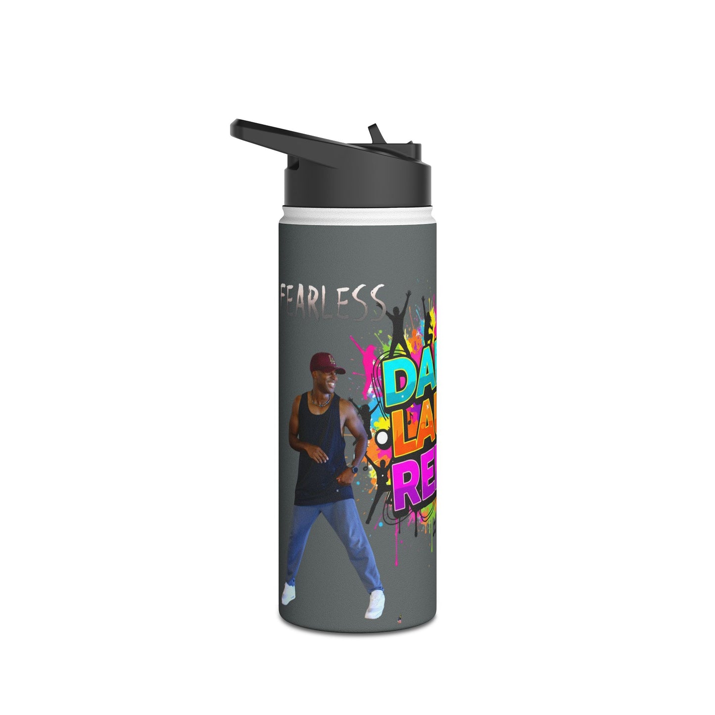 Colorful Dance Themed Stainless Steel Water Bottle, Hydration Gear,-Featuring Ekandem
