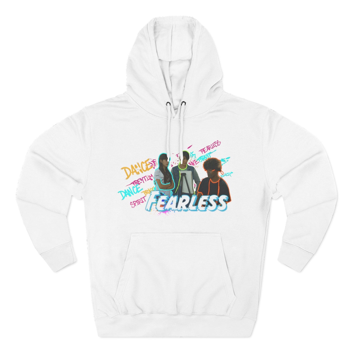Fearless Three-Panel Fleece Hoodie, Dance Apparel, Motivational Gift, Streetwear, Comfort Wear, Unisex Fashion