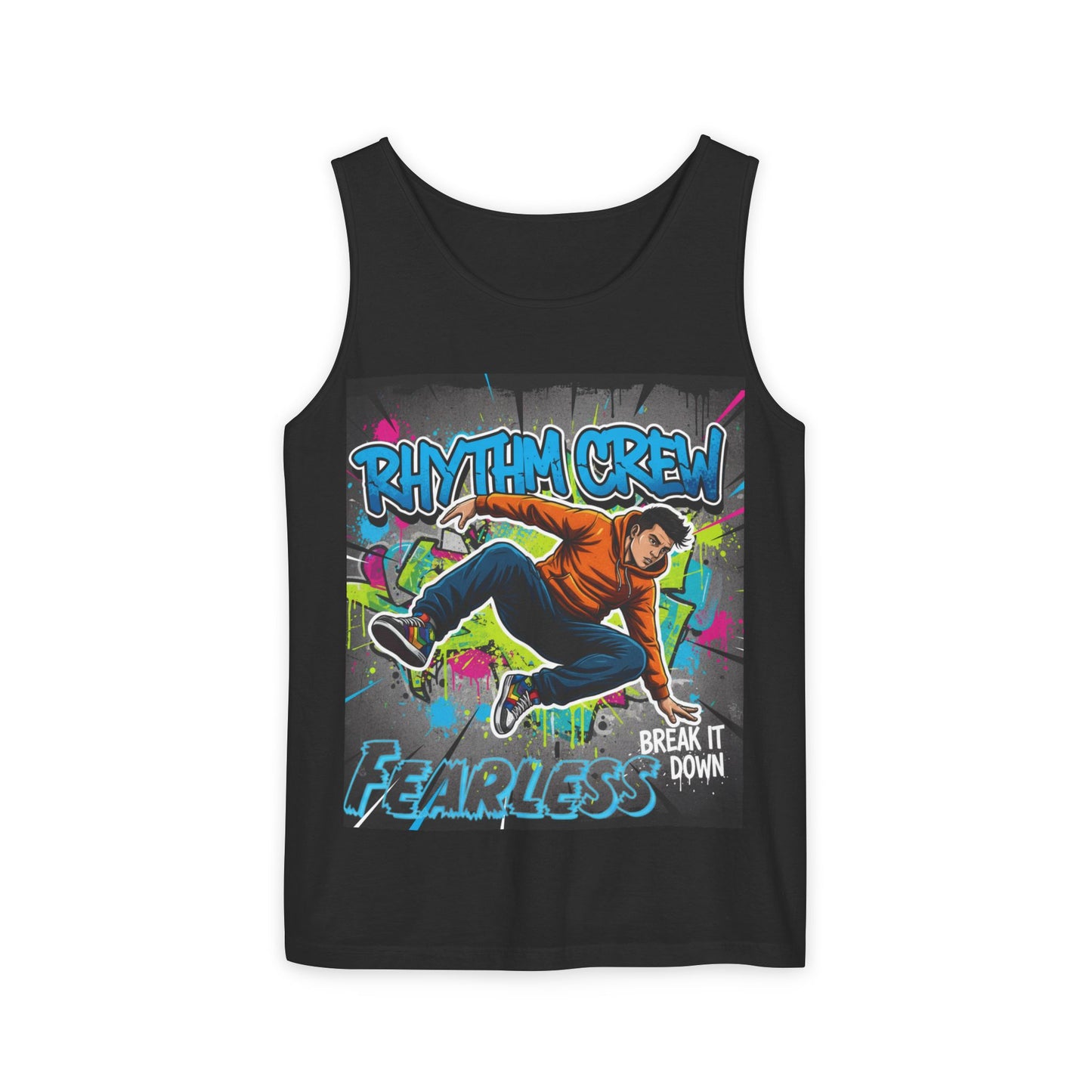 Fearless Rhythm Crew Tank Top, Unisex Dance Apparel, Hip Hop Tops, Urban Streetwear, Summer Festival Gear