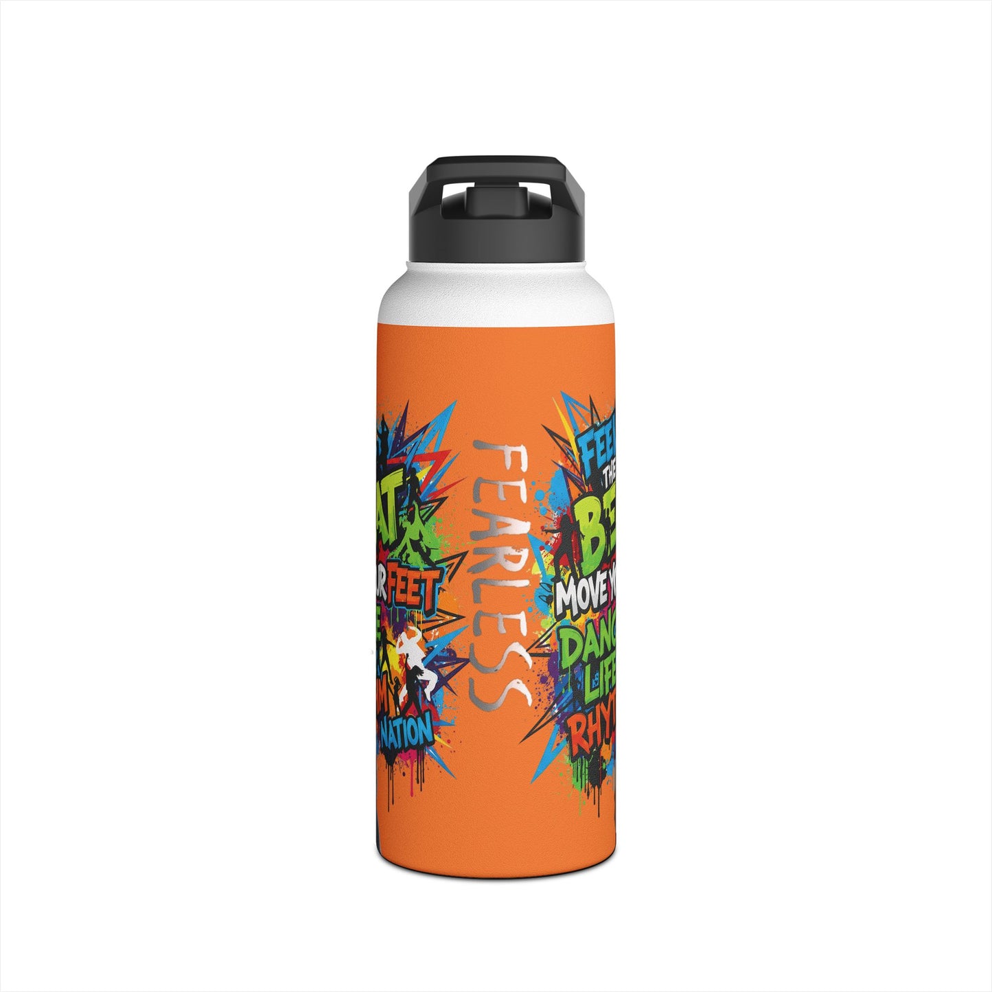 Fearless Stainless Steel Water Bottle - Featuring Alex, Mike, and Christian Motivational Drinkware for Fitness, Dance, Sports, Gym, Kids, and More