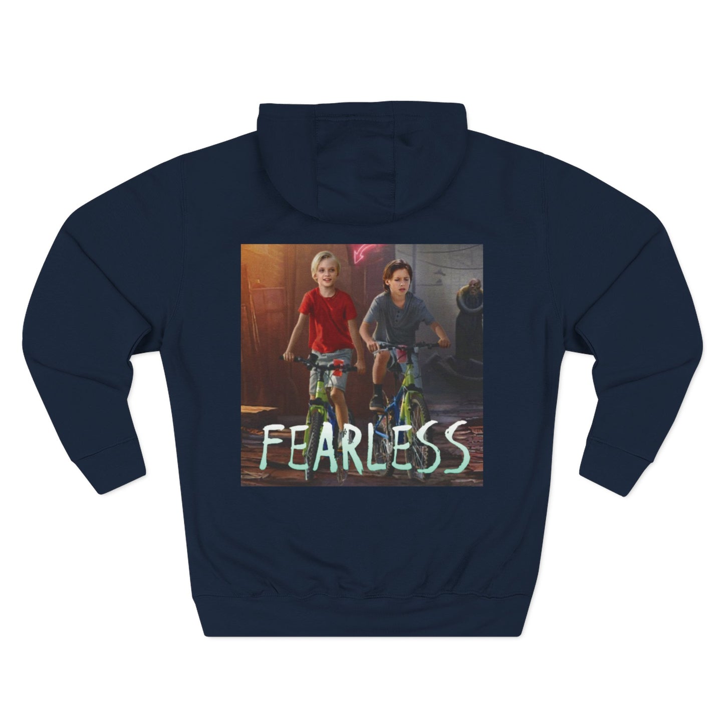 Fearless Three-Panel Fleece Hoodie, Cozy Sweatshirt, Outdoor Hoodie, Unique Gift for Kids, Perfect for Autumn, Inspirational Wear
