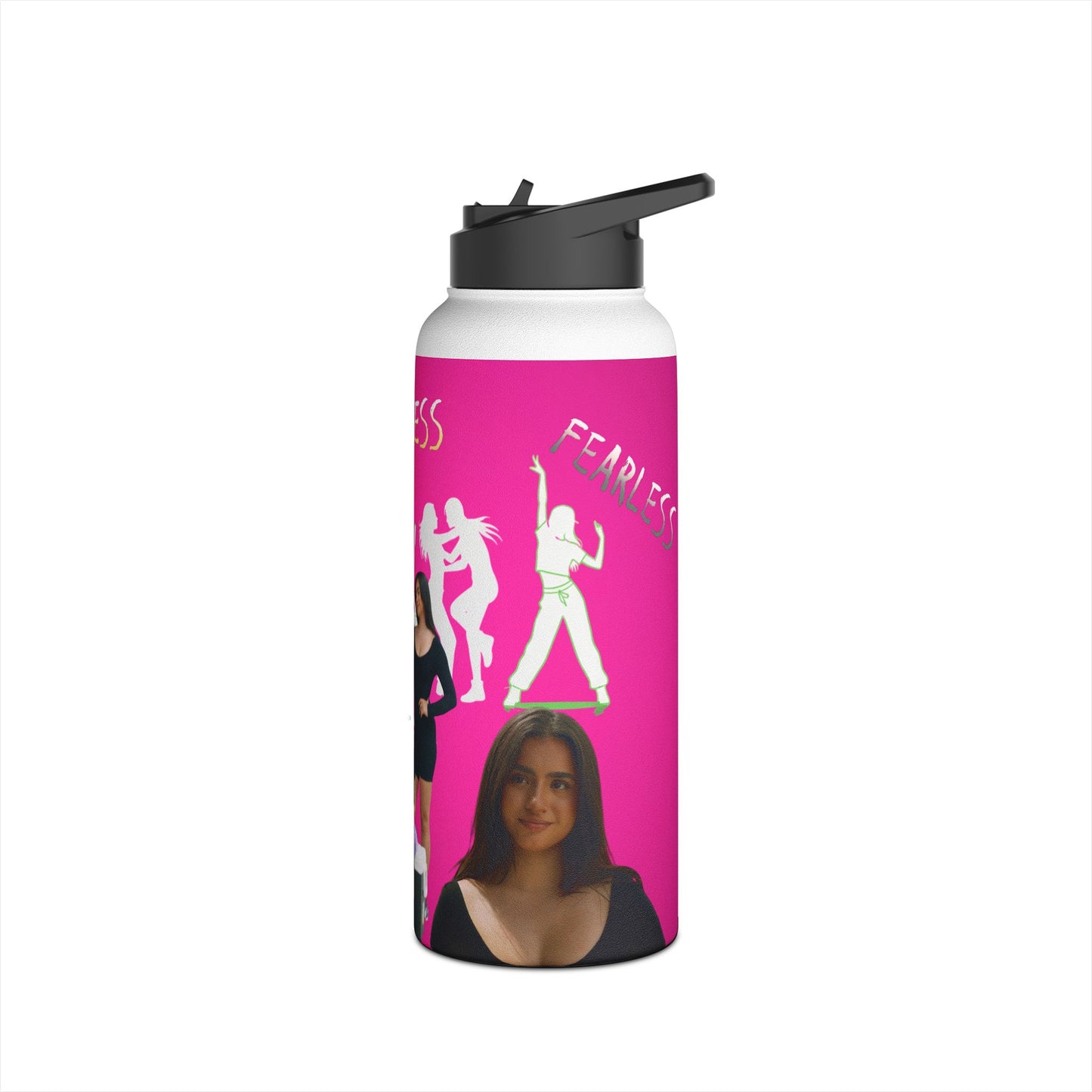 Fearless Stainless Steel Water Bottle, Empowerment Gift, Motivational Drinkware, Workout Hydration, Eco-Friendly Water Bottle