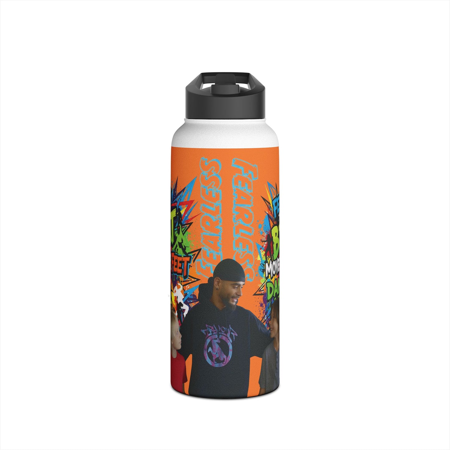 Fearless Stainless Steel Water Bottle - Featuring Alex, Mike, and Christian Motivational Drinkware for Fitness, Dance, Sports, Gym, Kids, and More