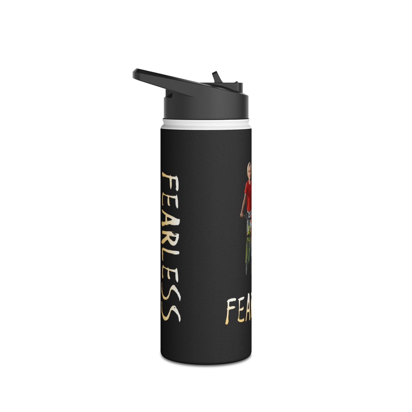 Fearless Stainless Steel Water Bottle, Featuring Mike and Alex