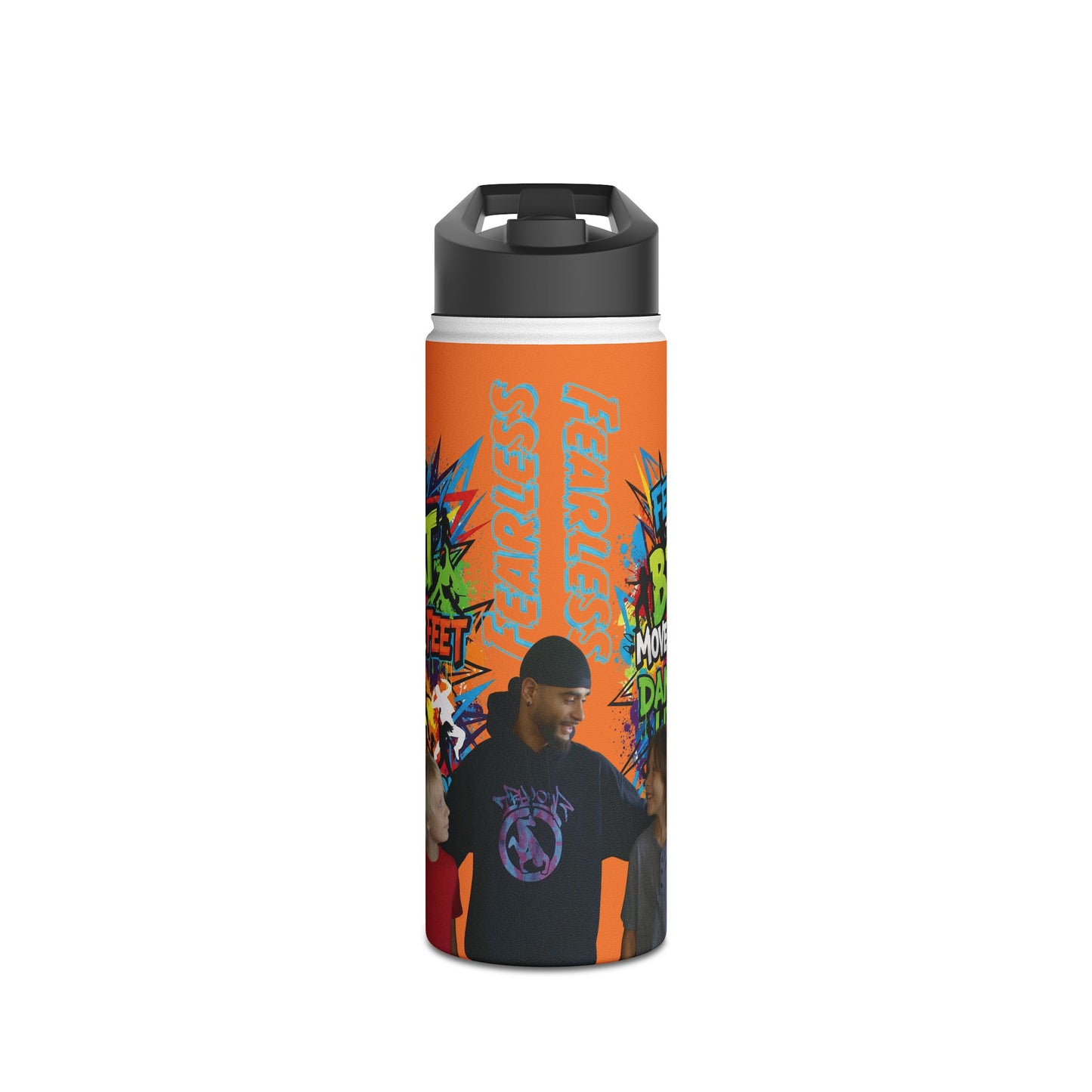 Fearless Stainless Steel Water Bottle - Featuring Alex, Mike, and Christian Motivational Drinkware for Fitness, Dance, Sports, Gym, Kids, and More