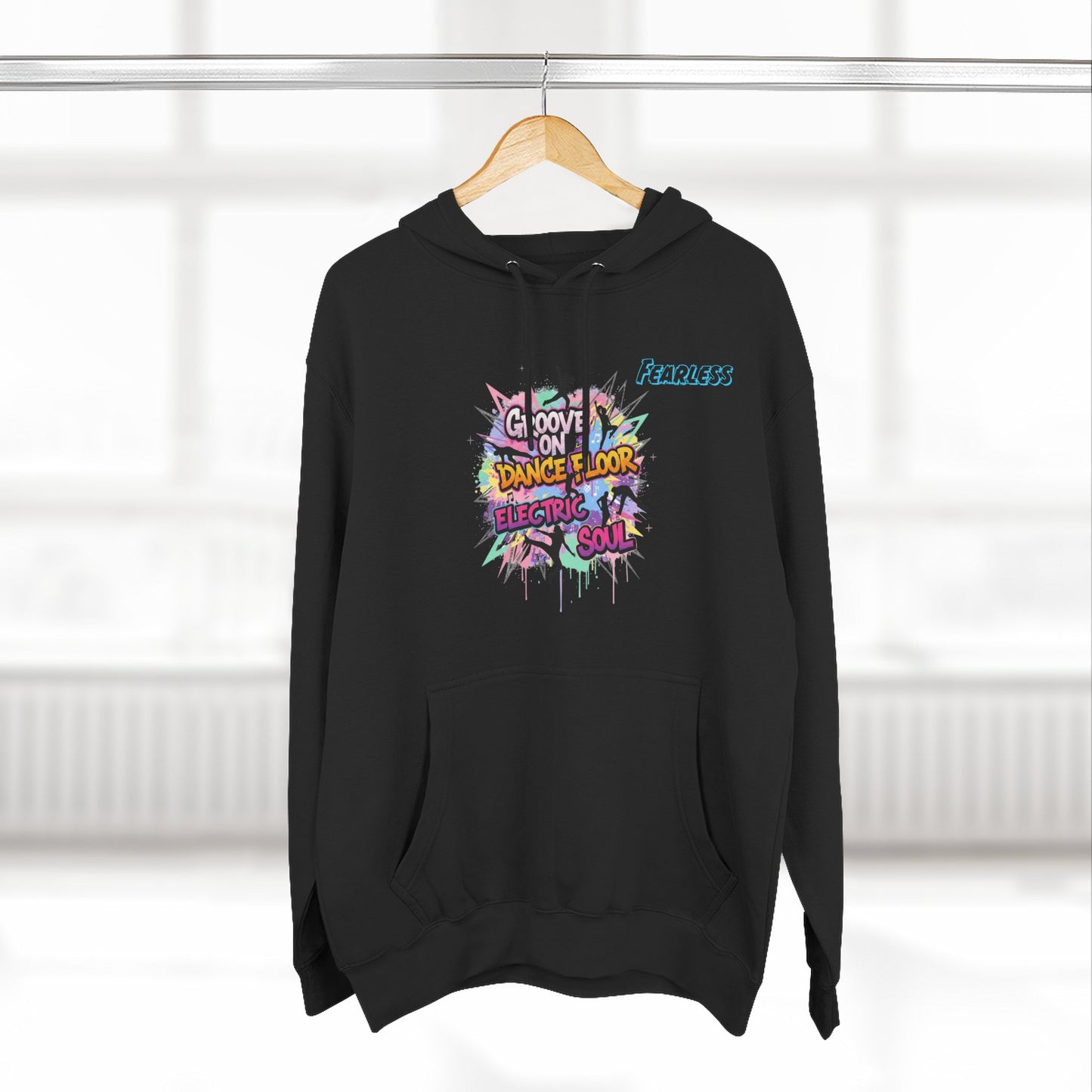 Groovy Dance Floor Fleece Hoodie, Unisex Casual Hoodie, Comfort Wear, Party Apparel, Gift for Dancers, Chill Nights Outfit