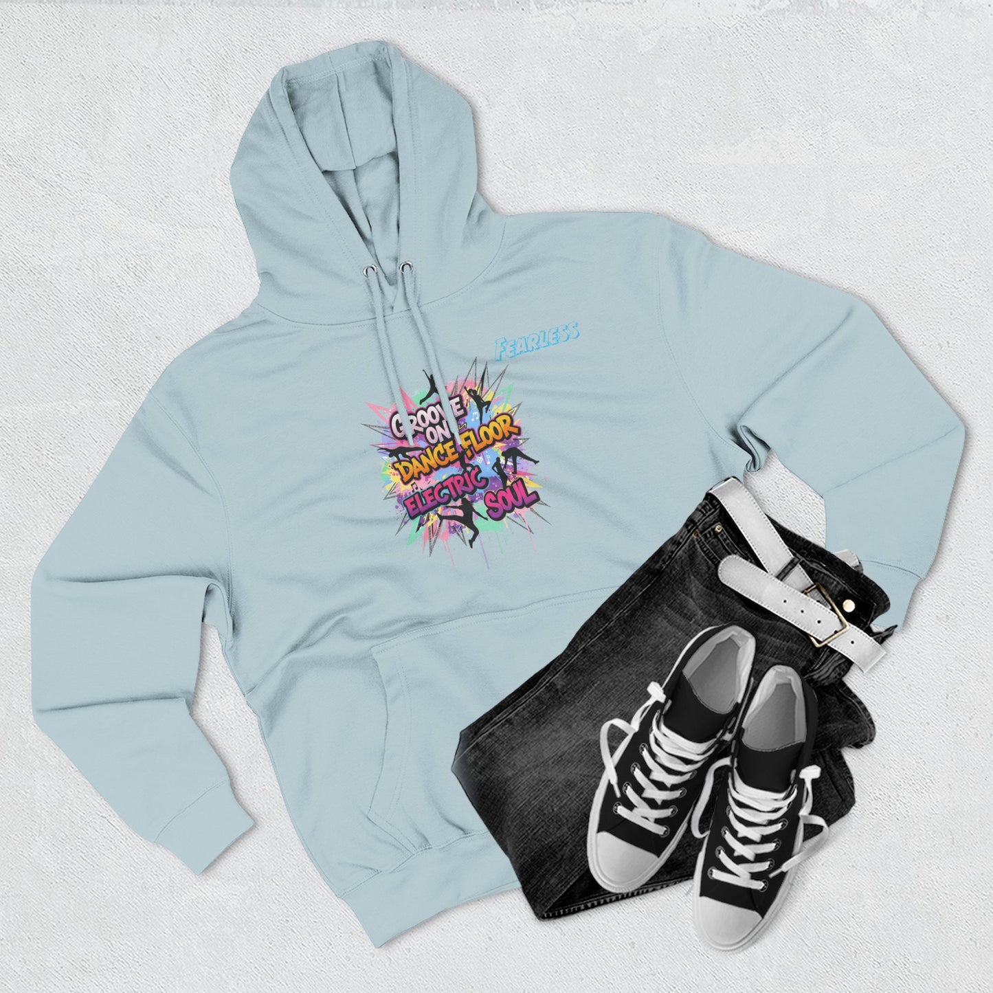 Groovy Dance Floor Fleece Hoodie, Unisex Casual Hoodie, Comfort Wear, Party Apparel, Gift for Dancers, Chill Nights Outfit
