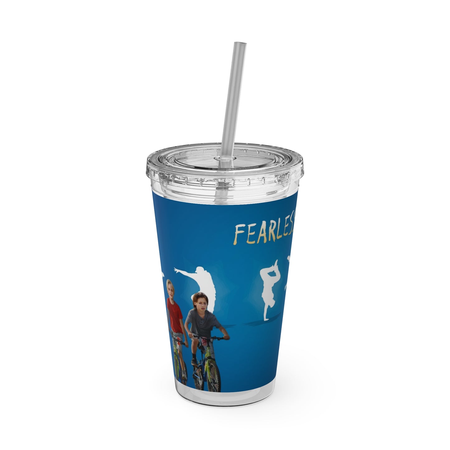 Fearless Sunsplash Tumbler, 16oz Travel Cup, Motivational Drinkware, Summer Accessories, Eco-Friendly Beverage Container, Gifts for Dancers