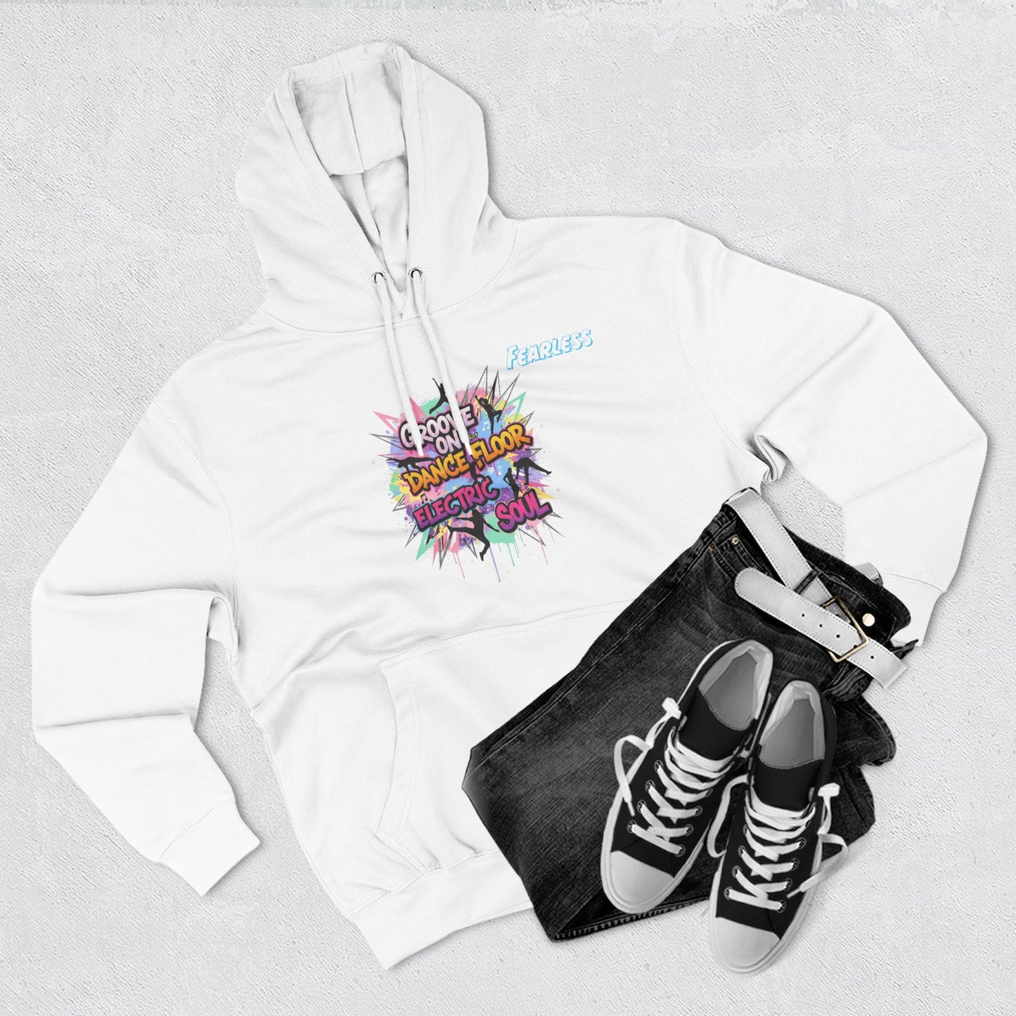 Groovy Dance Floor Fleece Hoodie, Unisex Casual Hoodie, Comfort Wear, Party Apparel, Gift for Dancers, Chill Nights Outfit