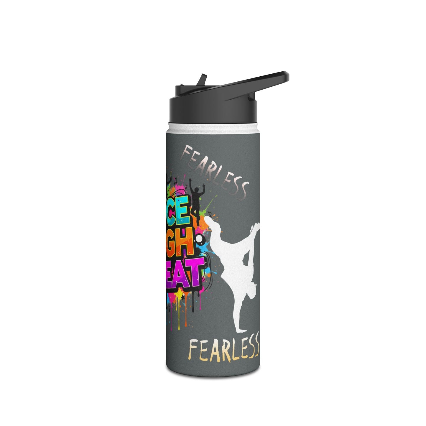 Colorful Dance Themed Stainless Steel Water Bottle, Hydration Gear,-Featuring Ekandem