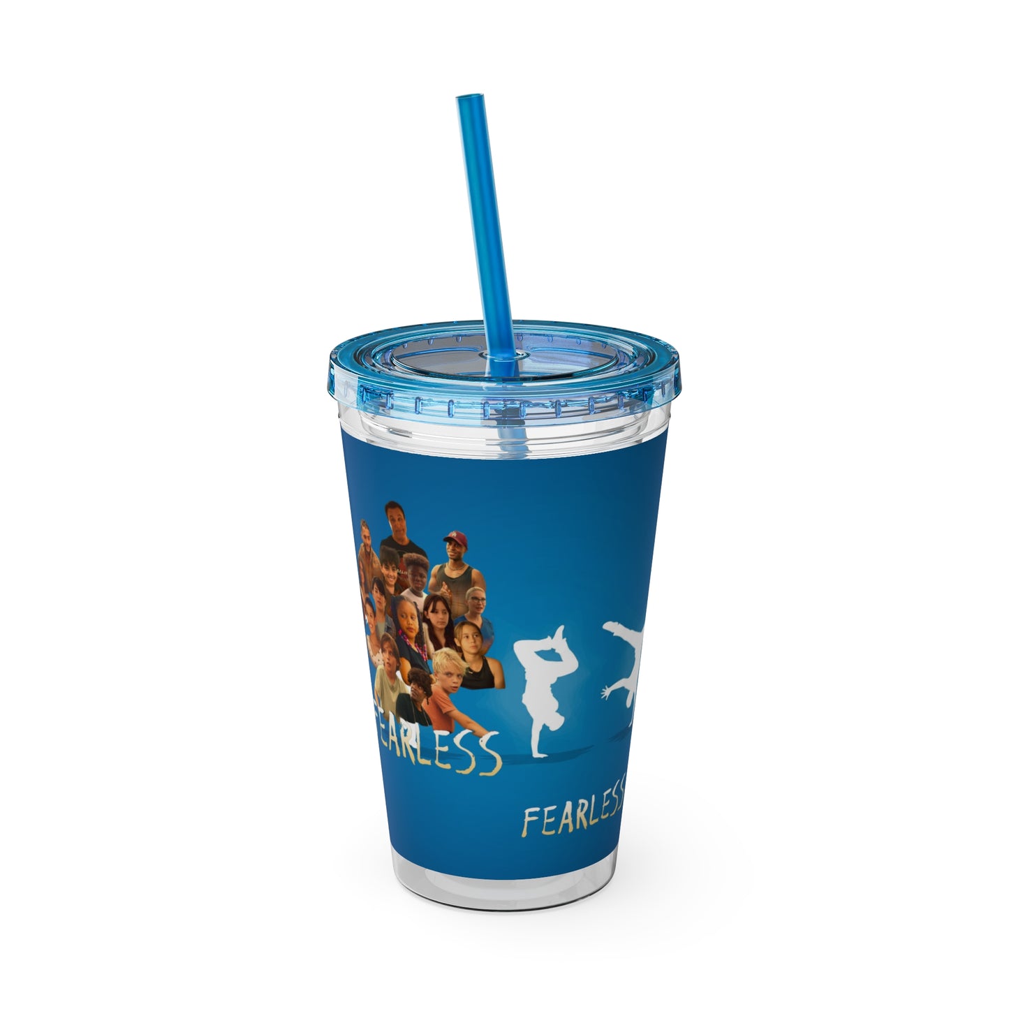 Fearless Sunsplash Tumbler, 16oz Travel Cup, Motivational Drinkware, Summer Accessories, Eco-Friendly Beverage Container, Gifts for Dancers