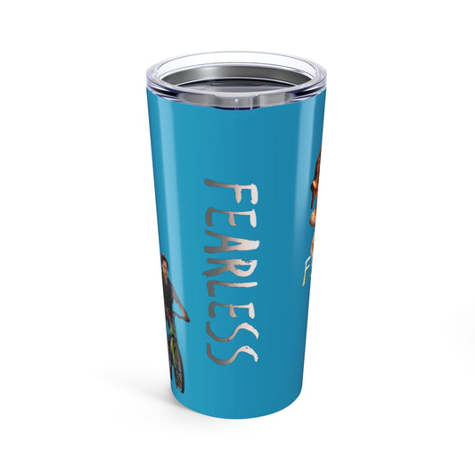 Fearless 20oz Tumbler, Inspiring Travel Mug for Adventurers, Motivational Drinkware, Perfect Gift for Women, Sports Enthusiasts
