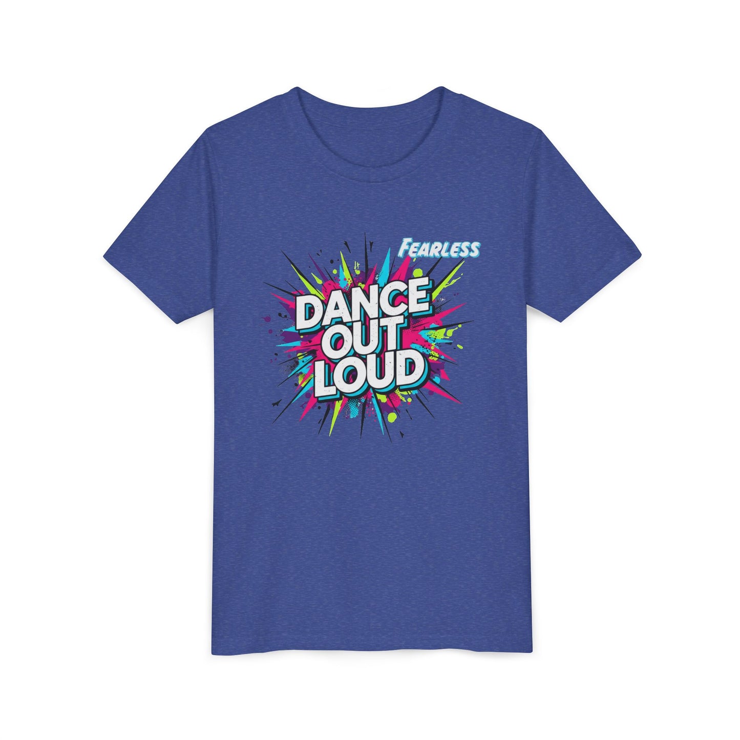 Colorful Dance Out Loud Youth Tee - Fun Short Sleeve T-Shirt, Dancewear, Kids Apparel, Gift for Dancers, Birthday Present