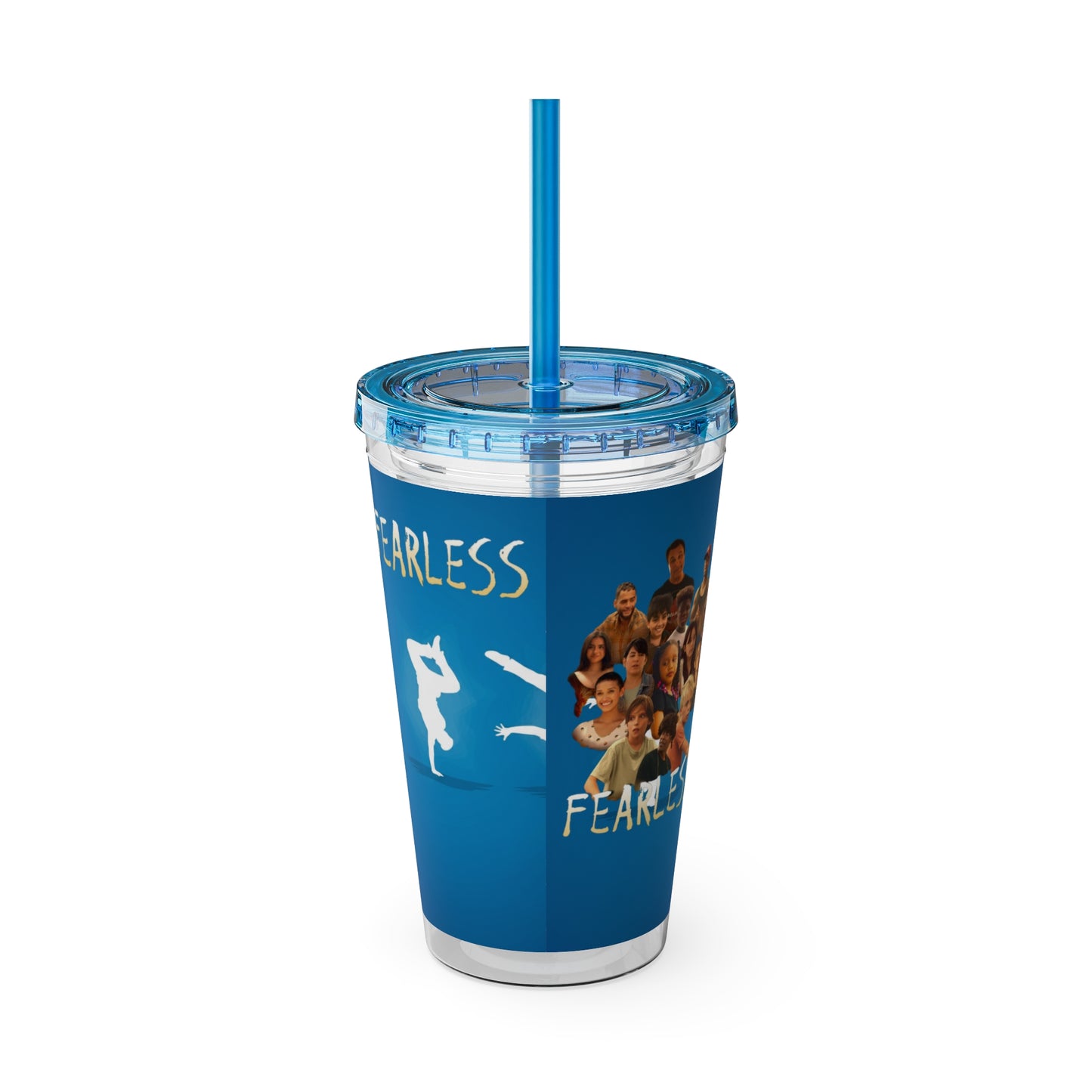 Fearless Sunsplash Tumbler, 16oz Travel Cup, Motivational Drinkware, Summer Accessories, Eco-Friendly Beverage Container, Gifts for Dancers