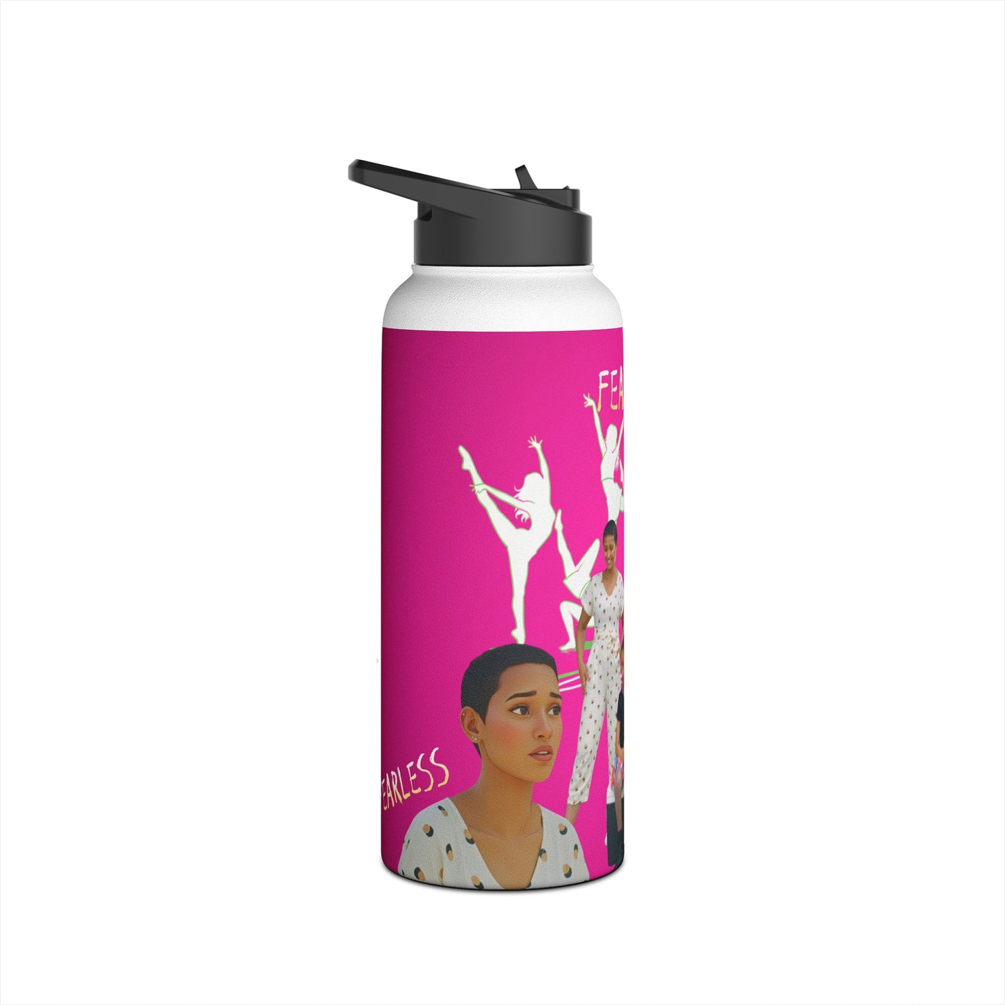 Fearless Stainless Steel Water Bottle, Empowerment Gift, Motivational Drinkware, Workout Hydration, Eco-Friendly Water Bottle