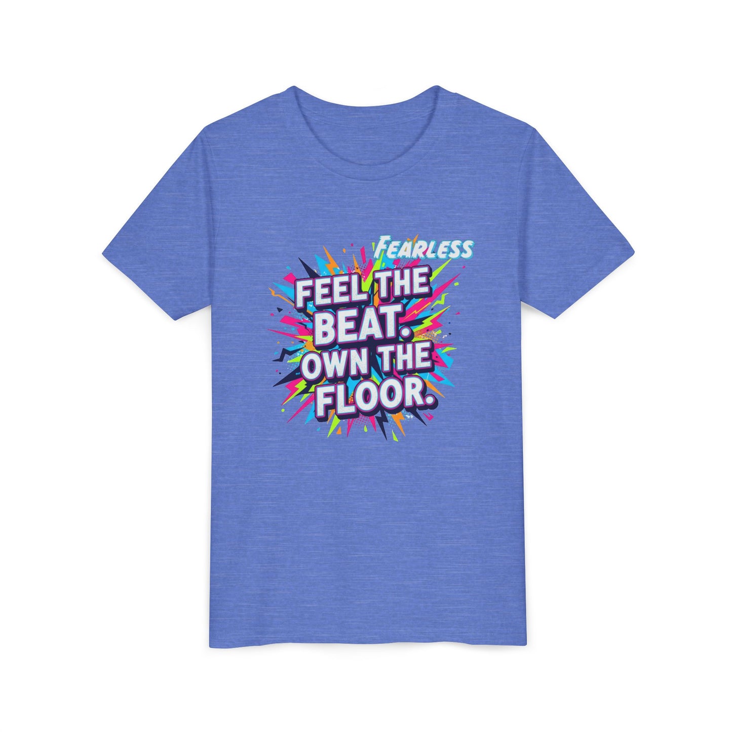 Youth Fitness Tee: Feel the Beat, Own the Floor, Dance Shirt, Activewear, Workout Shirt, Gift for Dancers, Inspiring Apparel