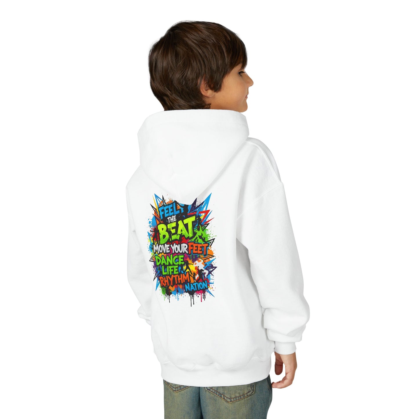 Youth Hoodie with Fearless & Dance Vibes, Inspirational Gift, Dance Apparel, Urban Style, Teen Fashion