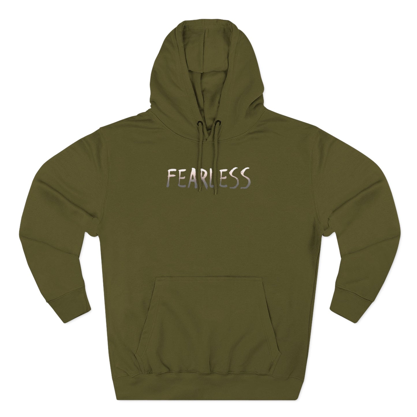 Fearless Three-Panel Fleece Hoodie, Cozy Sweatshirt, Outdoor Hoodie, Unique Gift for Kids, Perfect for Autumn, Inspirational Wear