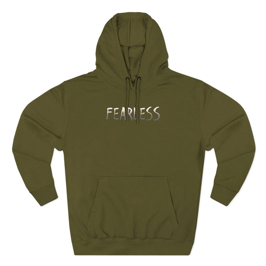 Fearless Three-Panel Fleece Hoodie, Cozy Sweatshirt, Outdoor Hoodie, Unique Gift for Kids, Perfect for Autumn, Inspirational Wear