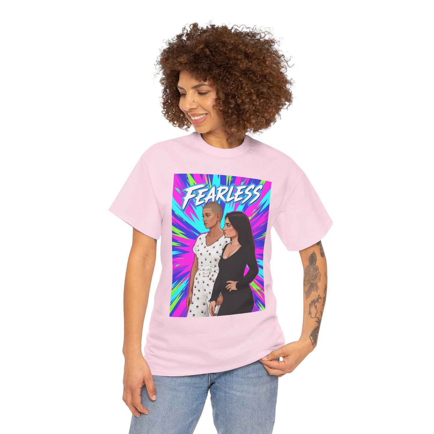 Fearless Unisex Heavy Cotton Tee - Empowering T-Shirt, Trendy Graphic Tee, Gift for Women, Everyday Casual Wear, Motivational Apparel
