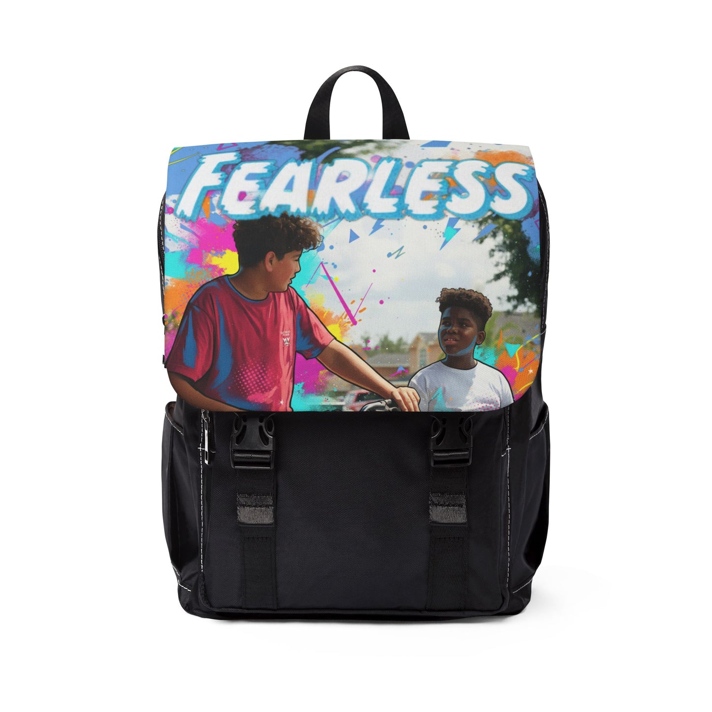 Fearless Colorful Unisex Casual Shoulder Backpack for Teens