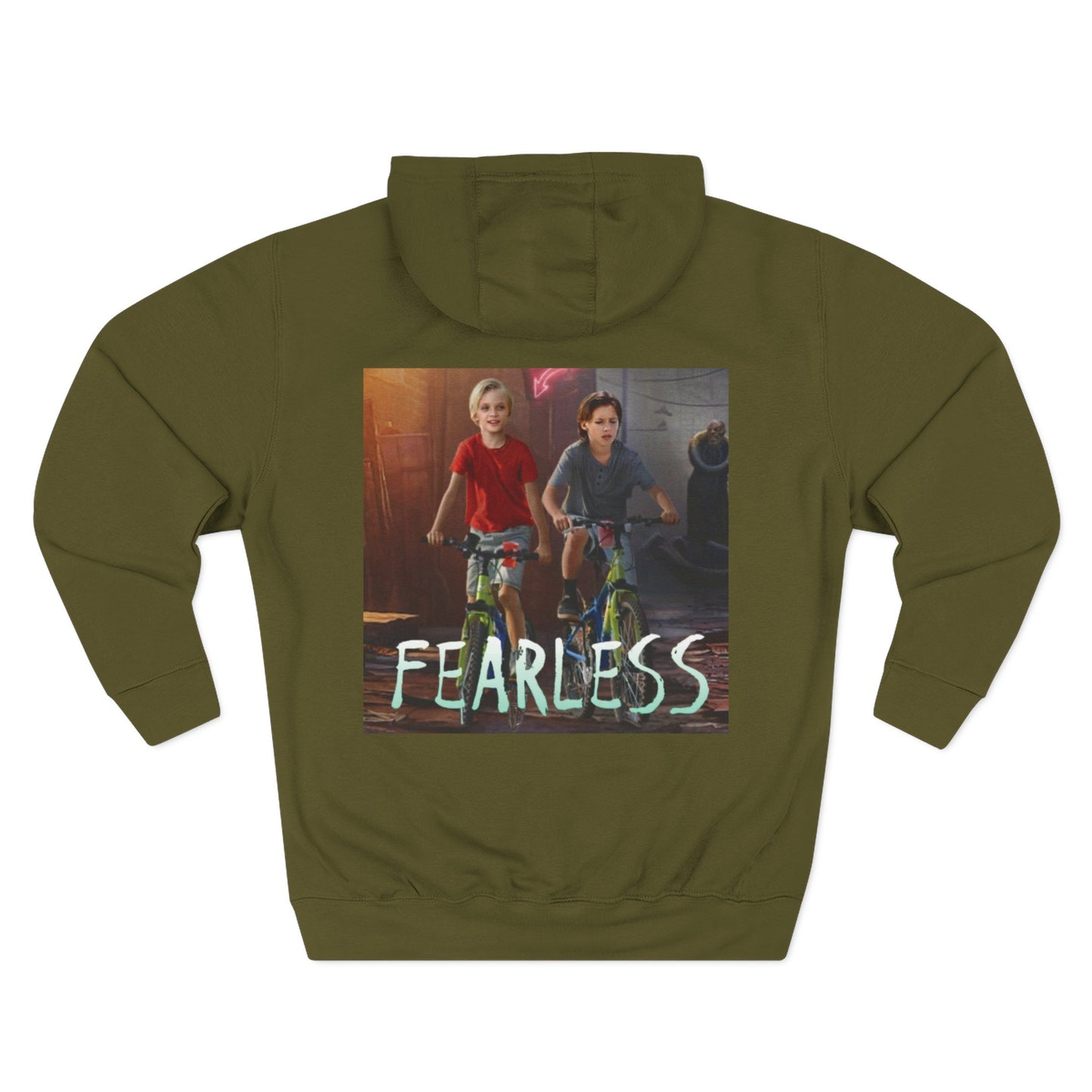 Fearless Three-Panel Fleece Hoodie, Cozy Sweatshirt, Outdoor Hoodie, Unique Gift for Kids, Perfect for Autumn, Inspirational Wear