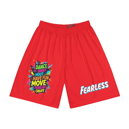 Men’s Dance Sports Shorts, Red Inspirational Athletic Shorts for Gym, Workout, and Casual Wear, Perfect for Summer & Active Lifestyle
